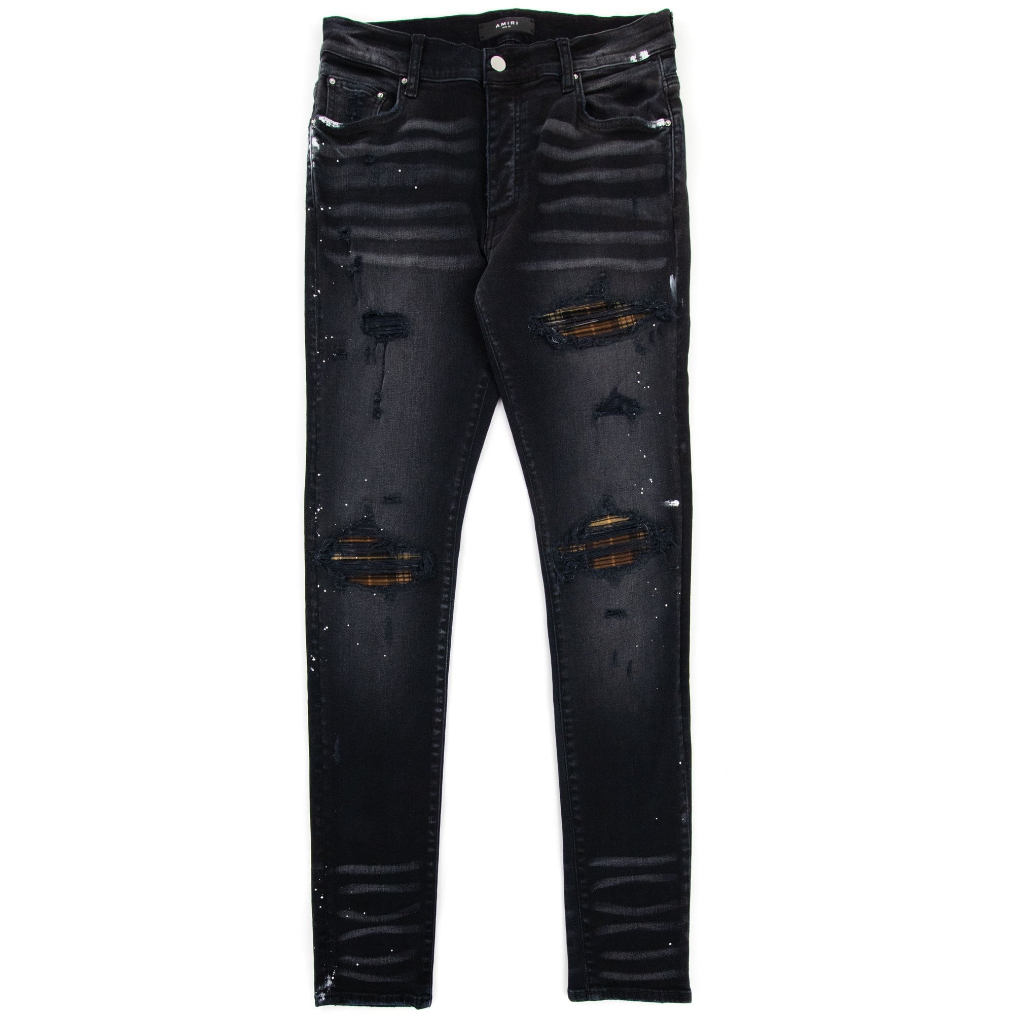 Amiri Mx1 Plaid Jeans Aged Black