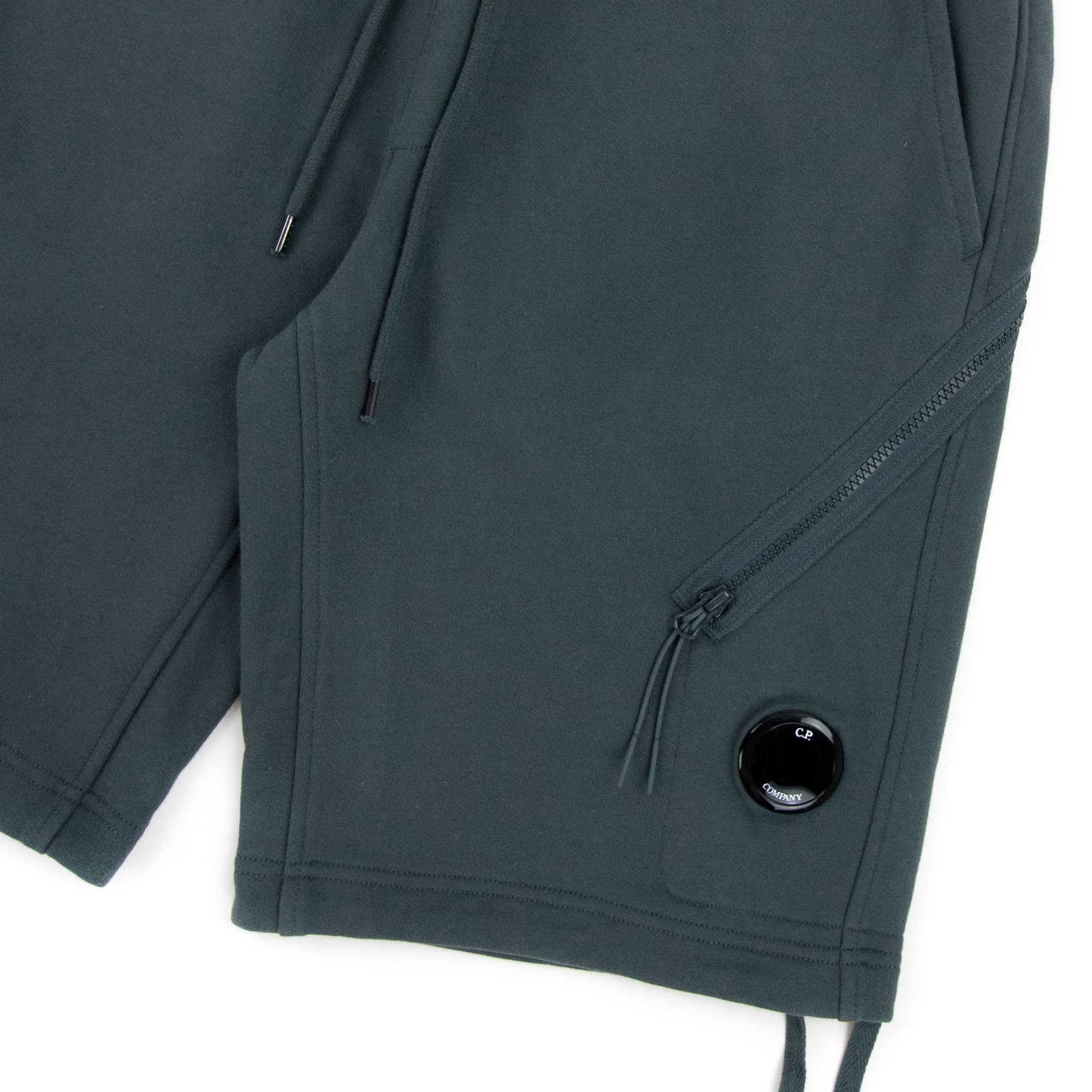 Cp Company Diagonal Raised Fleece Shorts Dark Shadow Grey 978