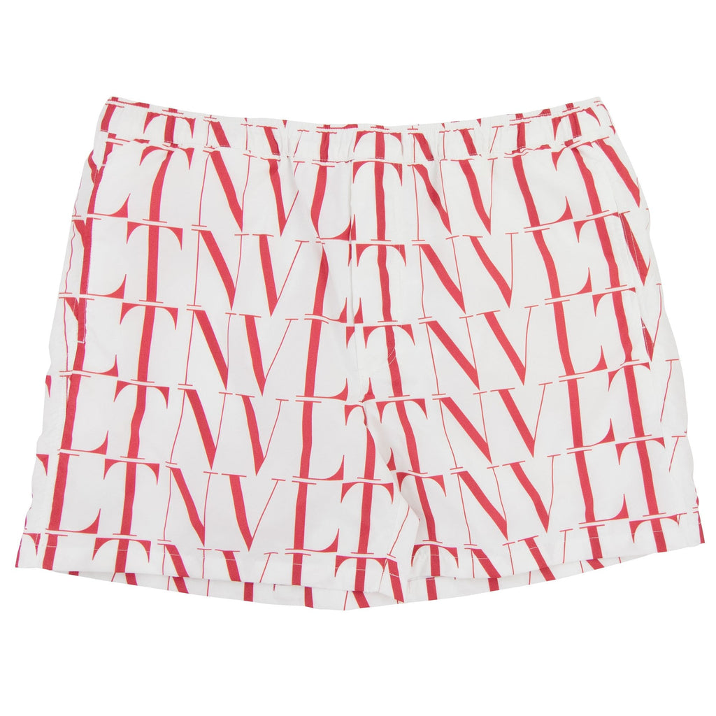Valentino Vltn Multi Swim Shorts White/red