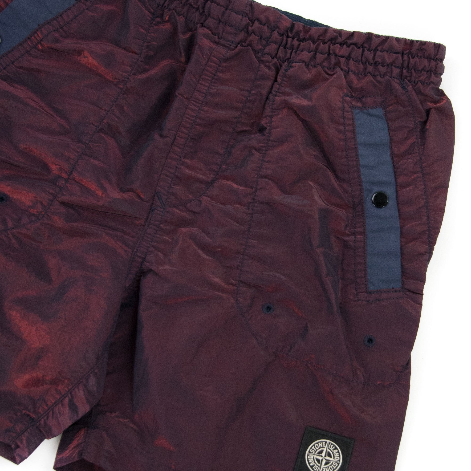 Stone Island Junior B0337 Nylon Metal Coloured Weft Swim Shorts Red V1028