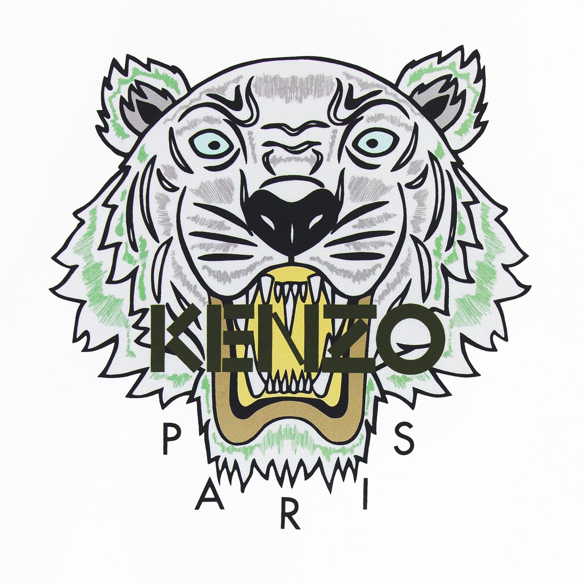 Kenzo Icon Tiger T-shirt White/green