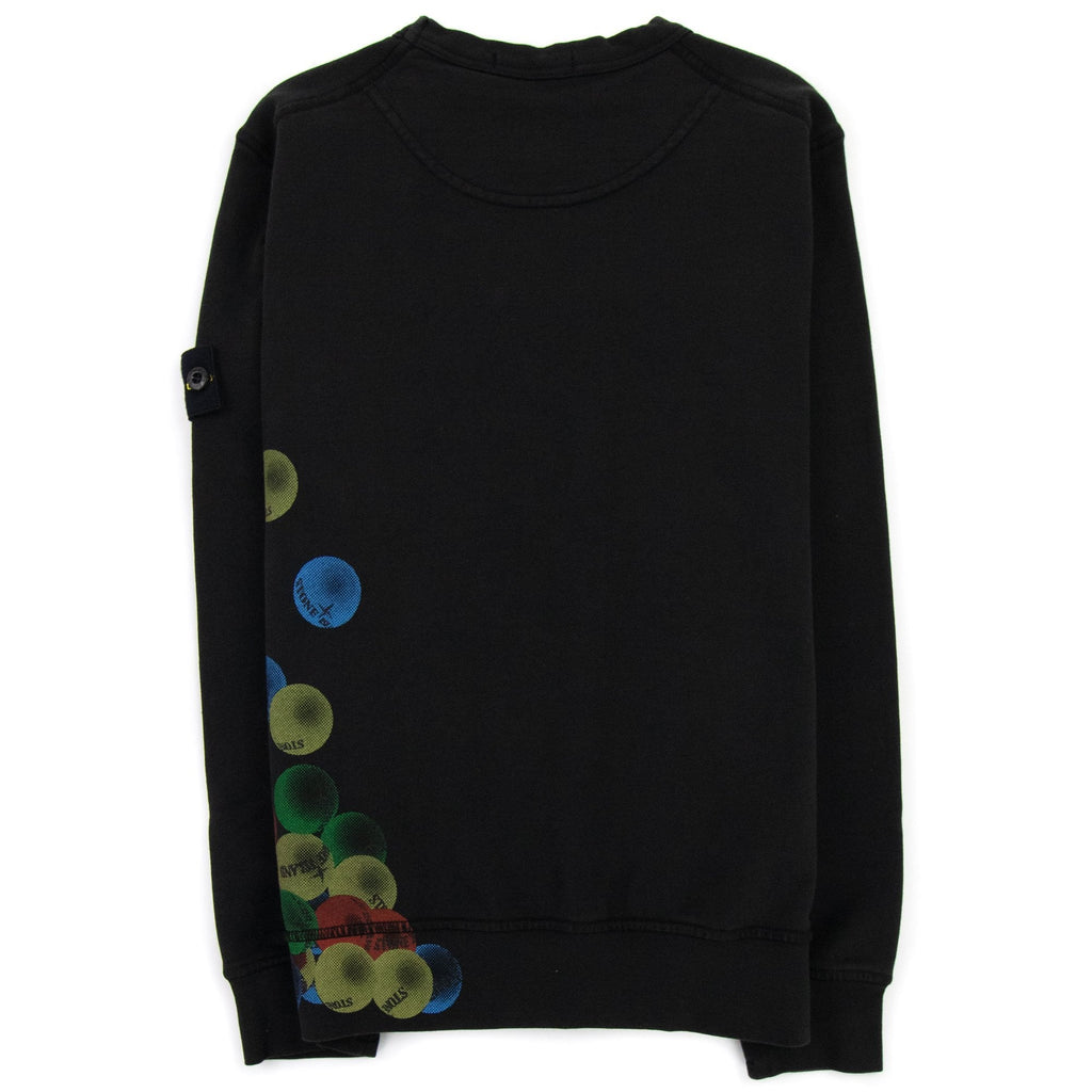 Stone Island Junior 62040 Bubble Gum Print Sweatshirt Black V0029