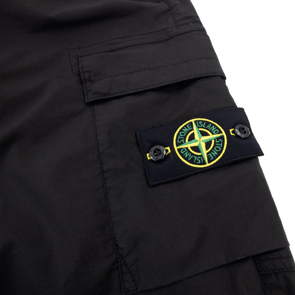 Stone Island 31303 Stretch Cotton Tela Paracadute Garment Dye Black V0029