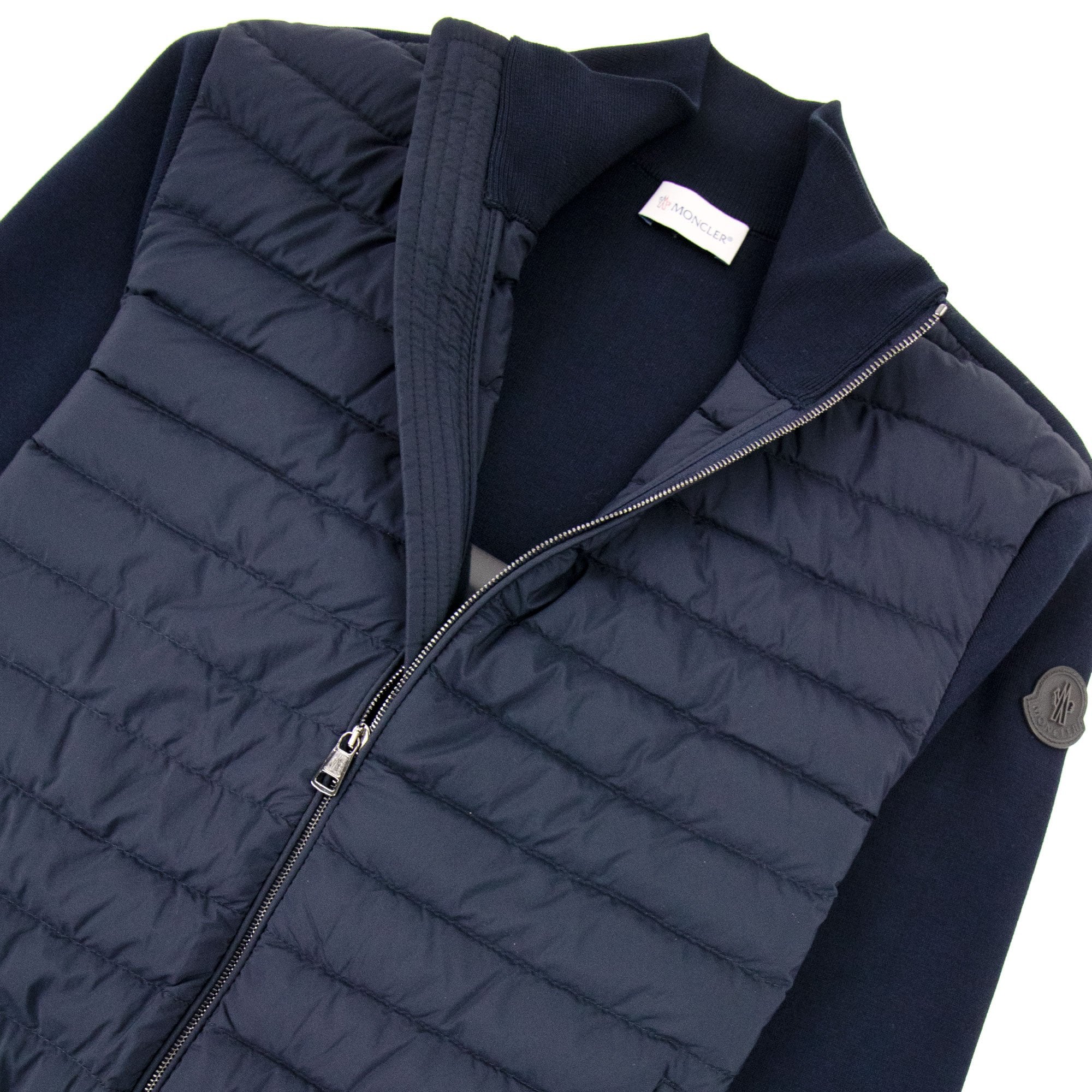 Moncler Padded Cotton Cardigan Navy