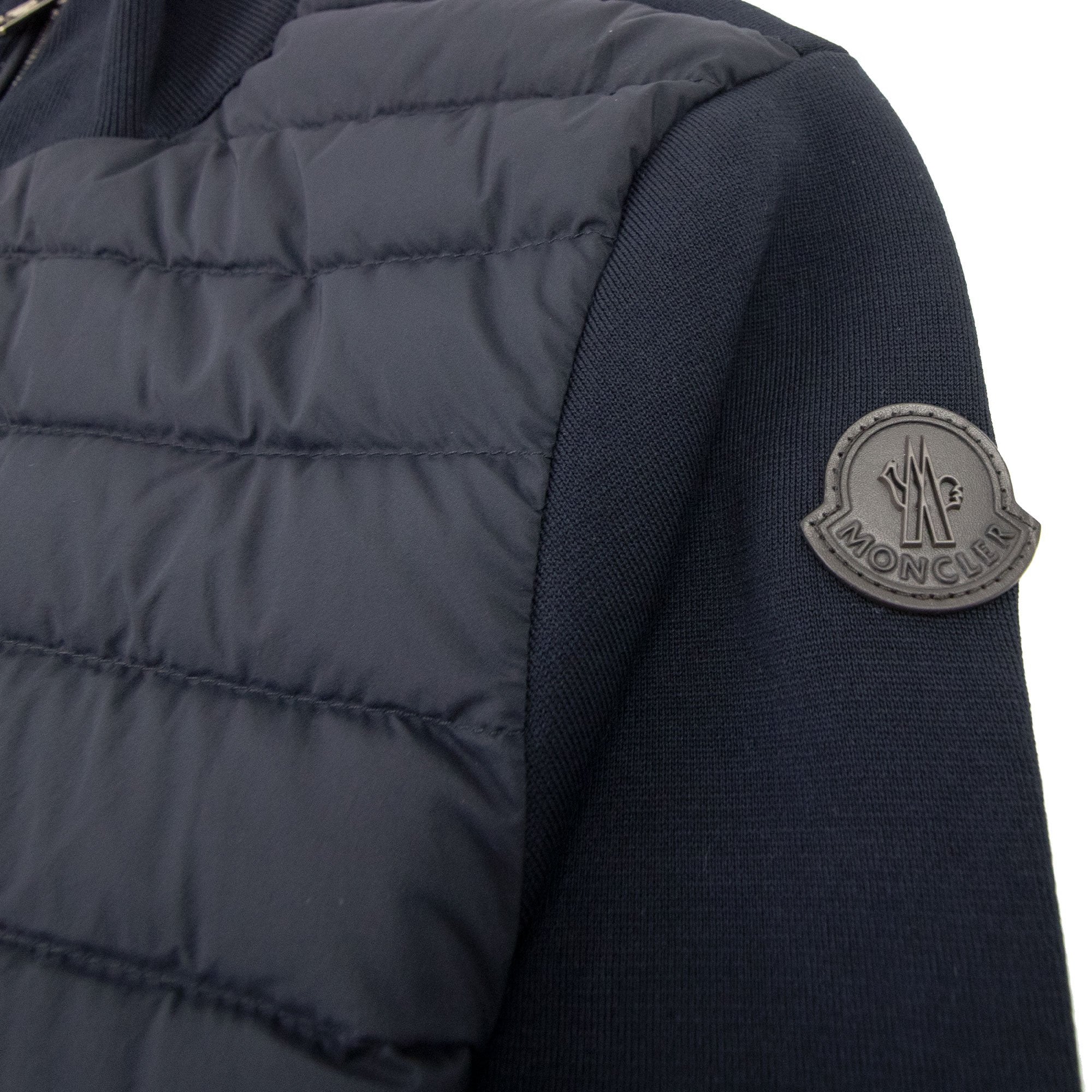 Moncler Padded Cotton Cardigan Navy