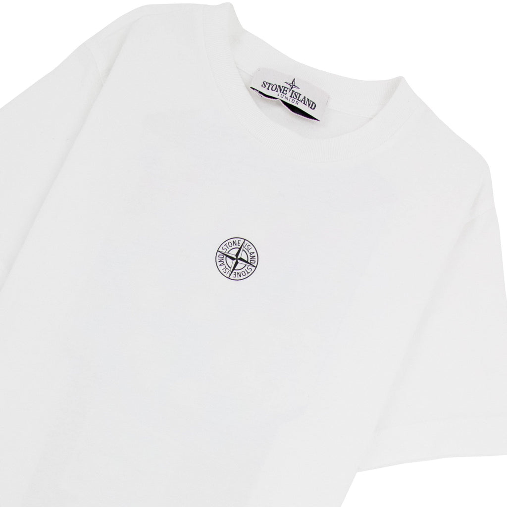 Stone Island Junior Logo Print T Shirt White V0001