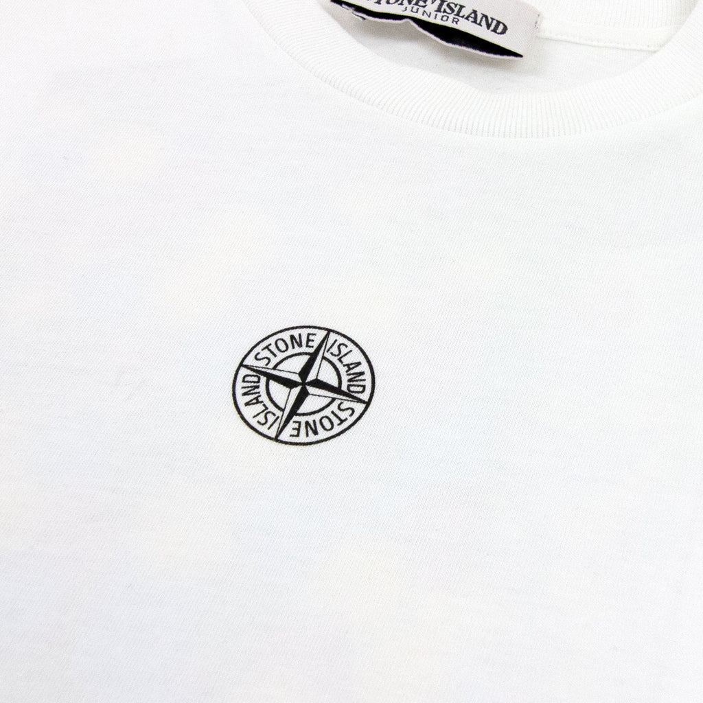 Stone Island Junior Logo Print T Shirt White V0001