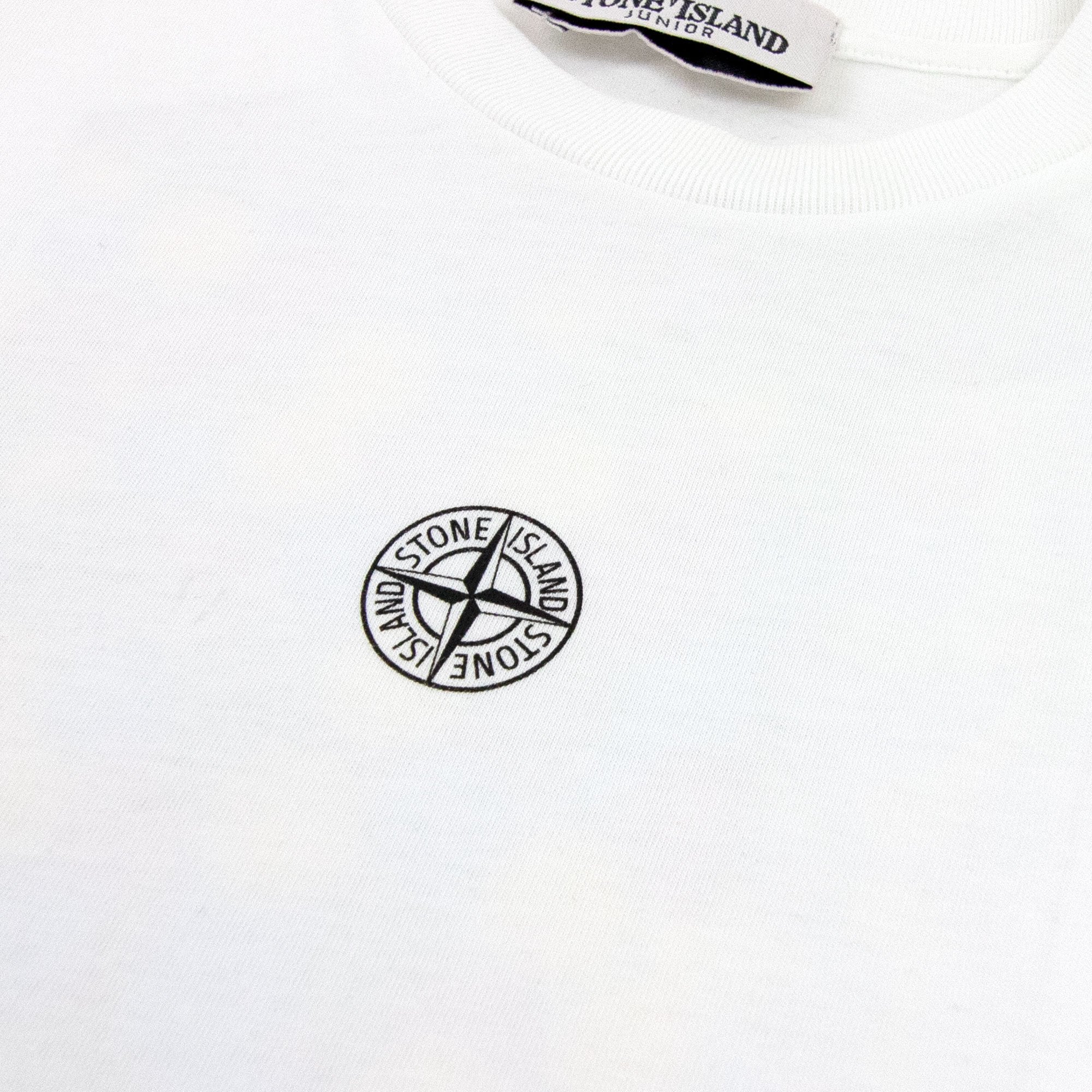 Stone Island Junior Logo Print T Shirt White V0001