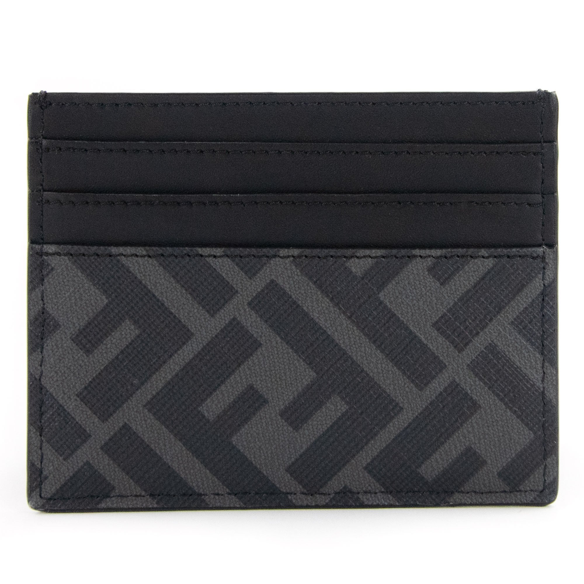 Fendi Ff Grey Card Holder Black/Grey