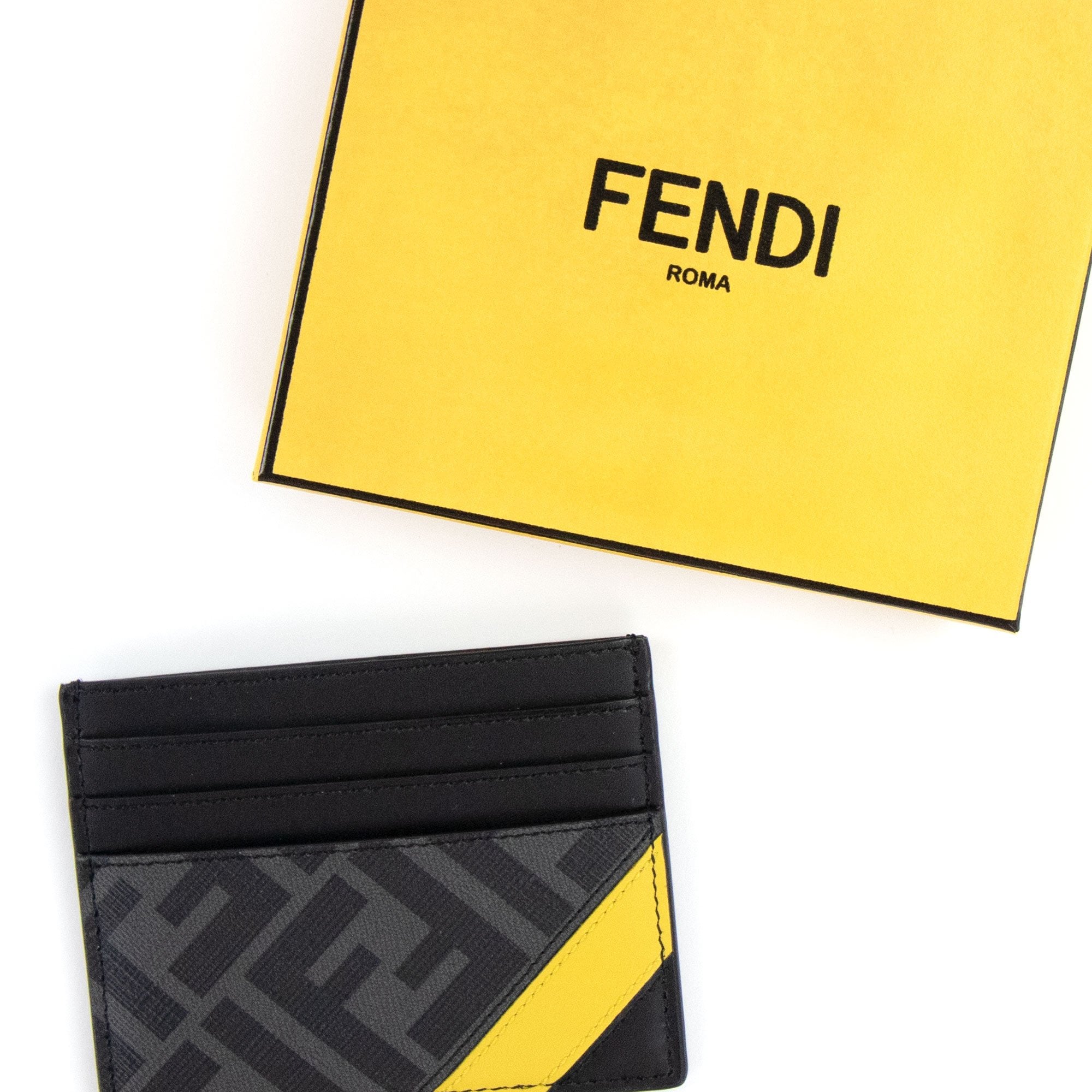 Fendi Ff Grey Card Holder Black/Grey
