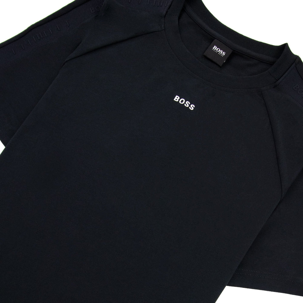 Hugo Boss Tee Tape Logo T Shirt Black 001