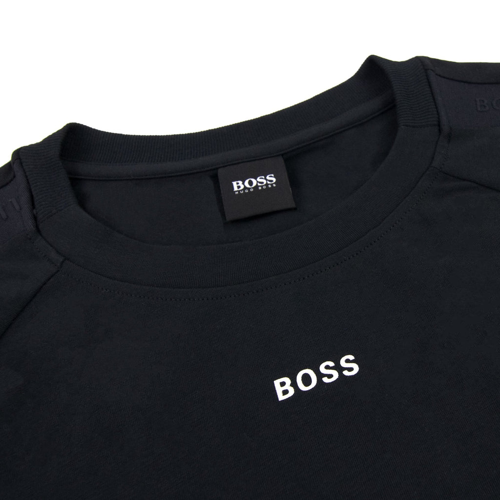 Hugo Boss Tee Tape Logo T Shirt Black 001