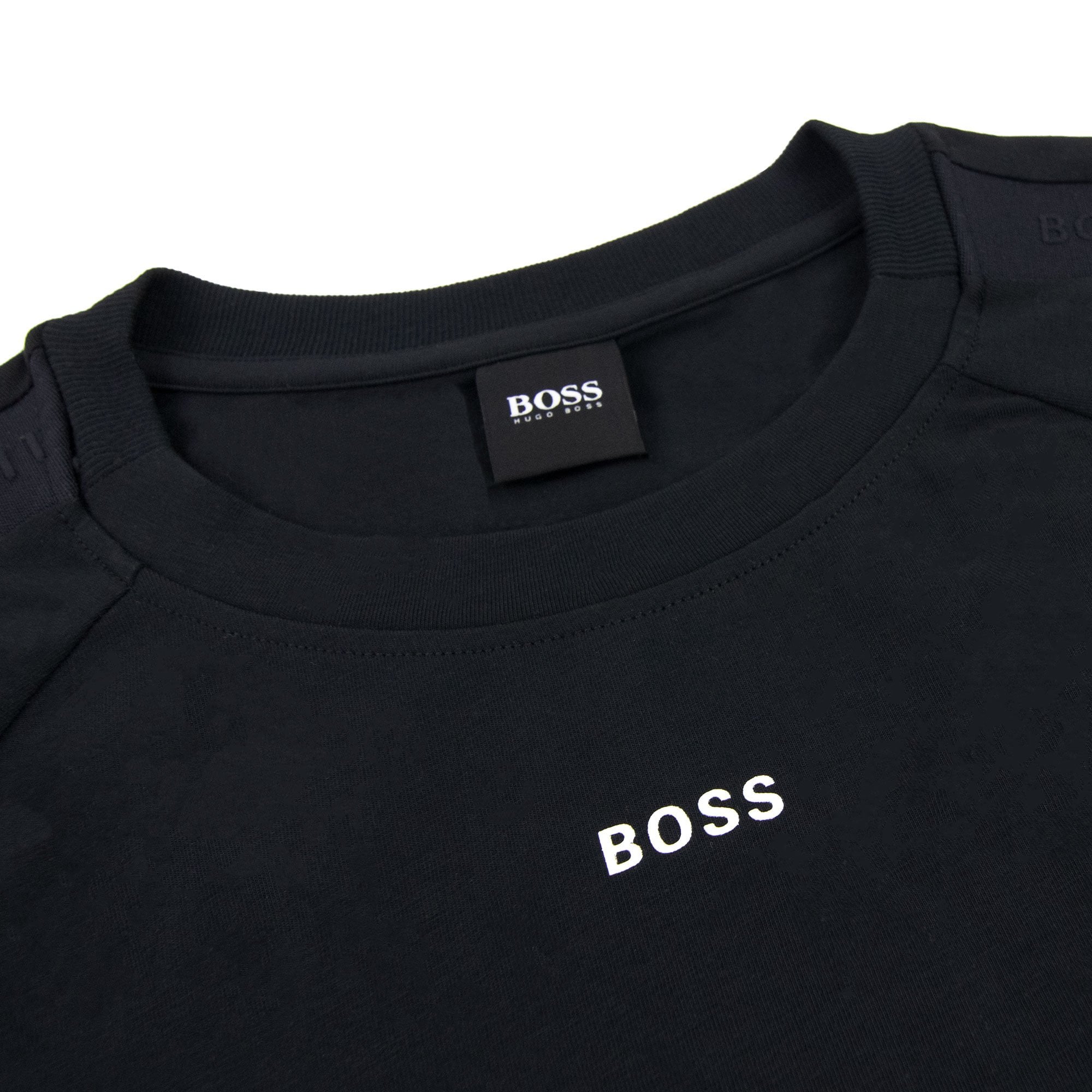 Hugo Boss Tee Tape Logo T Shirt Black 001