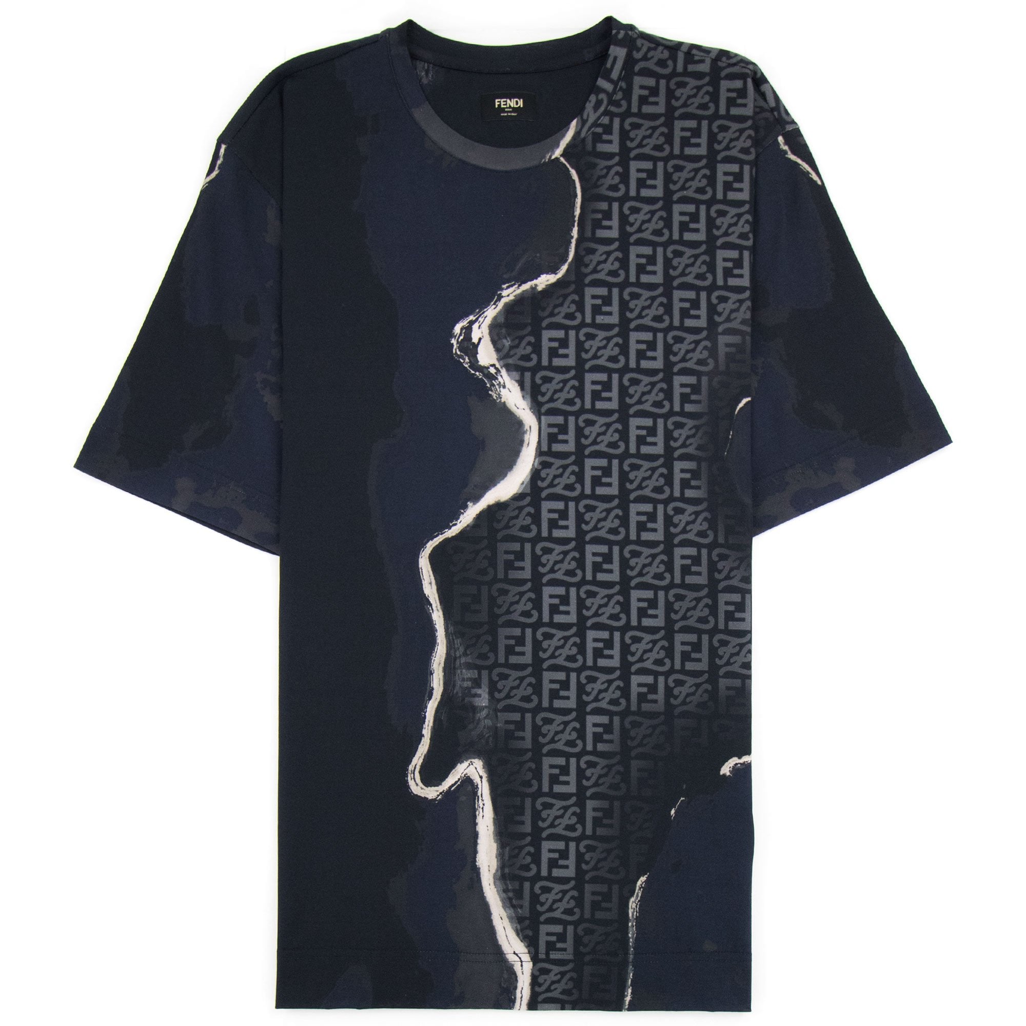 Fendi Earth Pattern T-shirt Black