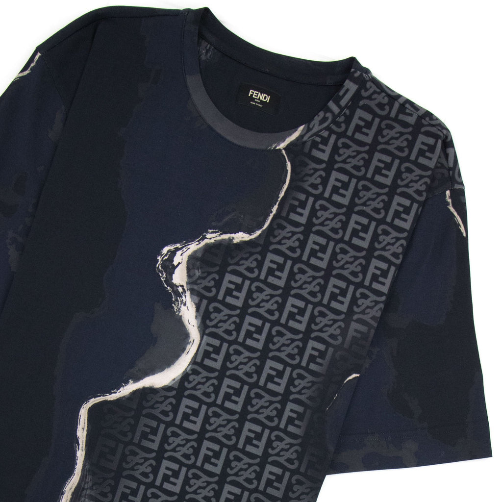 Fendi Earth Pattern T-shirt Black