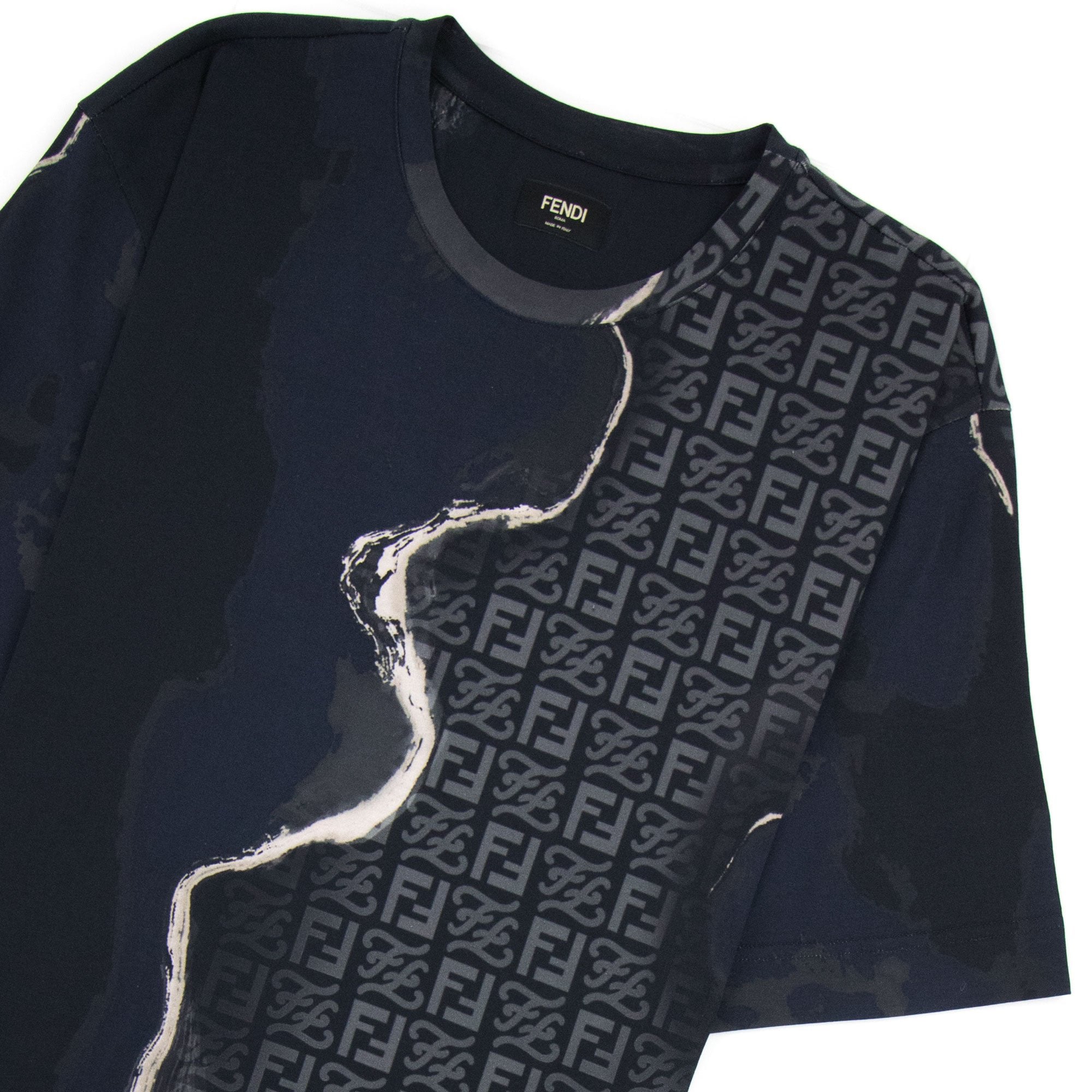 Fendi Earth Pattern T-shirt Black