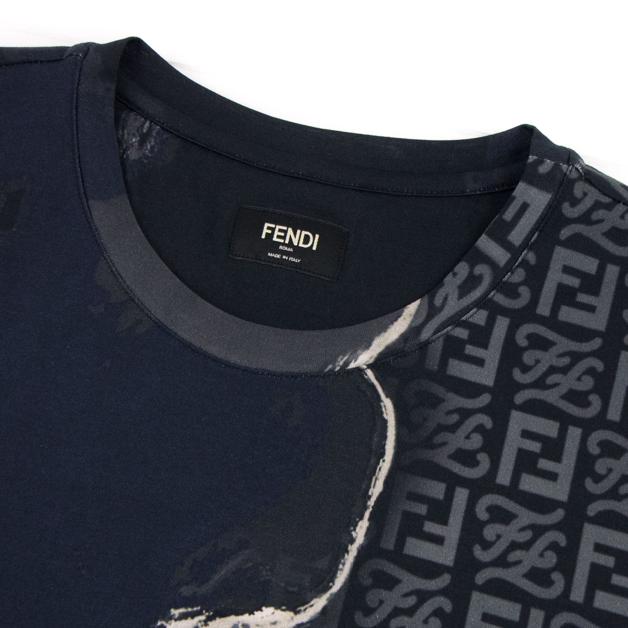 Fendi Earth Pattern T-shirt Black