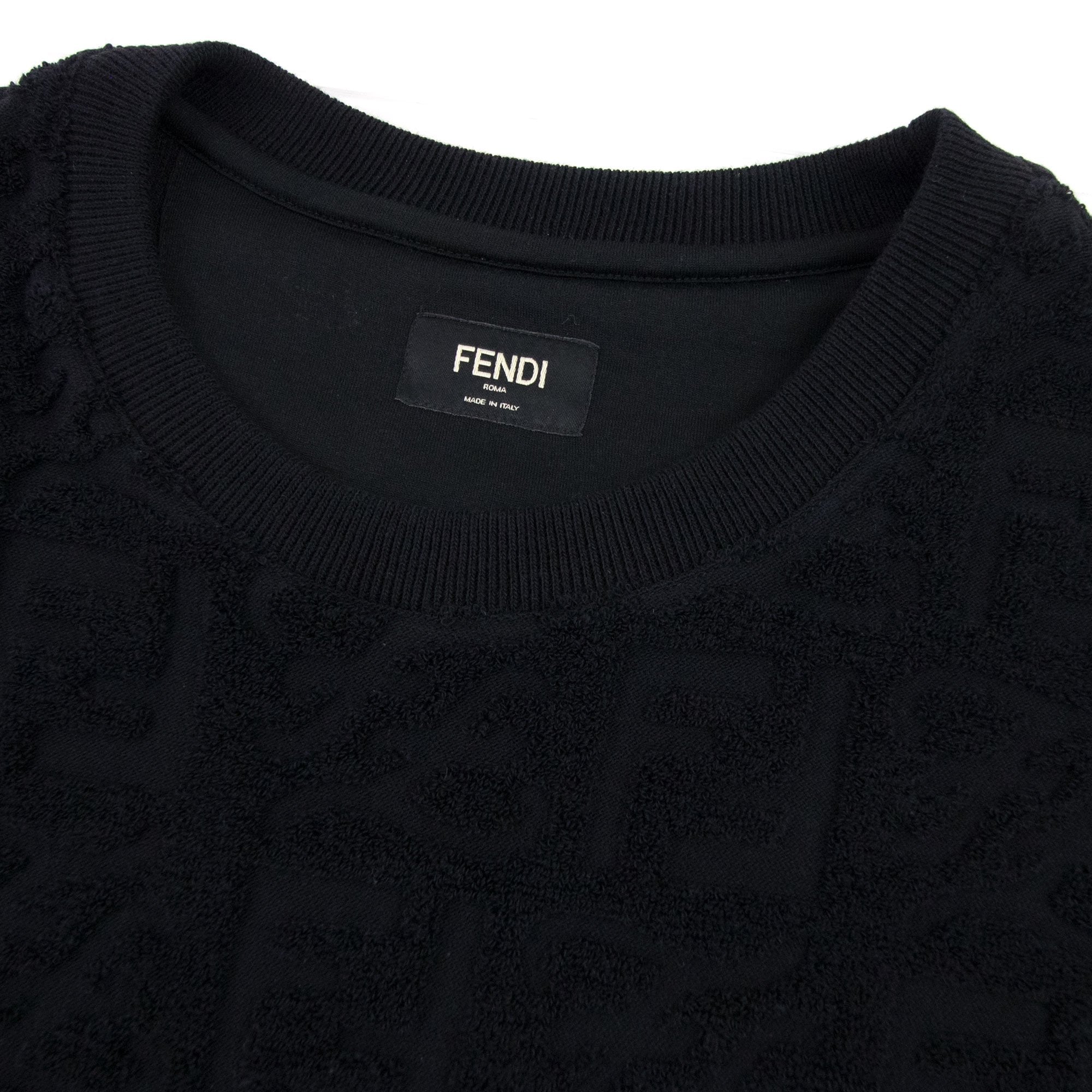 Fendi Ff Kaligraphy Sponge Sweat Black