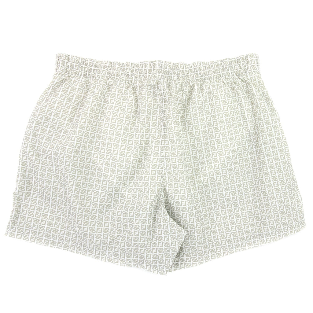 Fendi Ff Kaligraphy Print Swim Shorts Brown