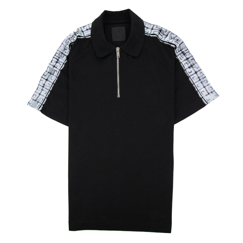 Givenchy 4g Webbing Zipped Polo Black 001