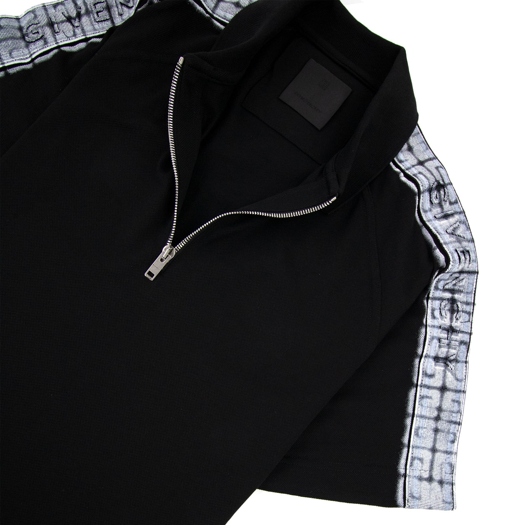 Givenchy 4g Webbing Zipped Polo Black 001