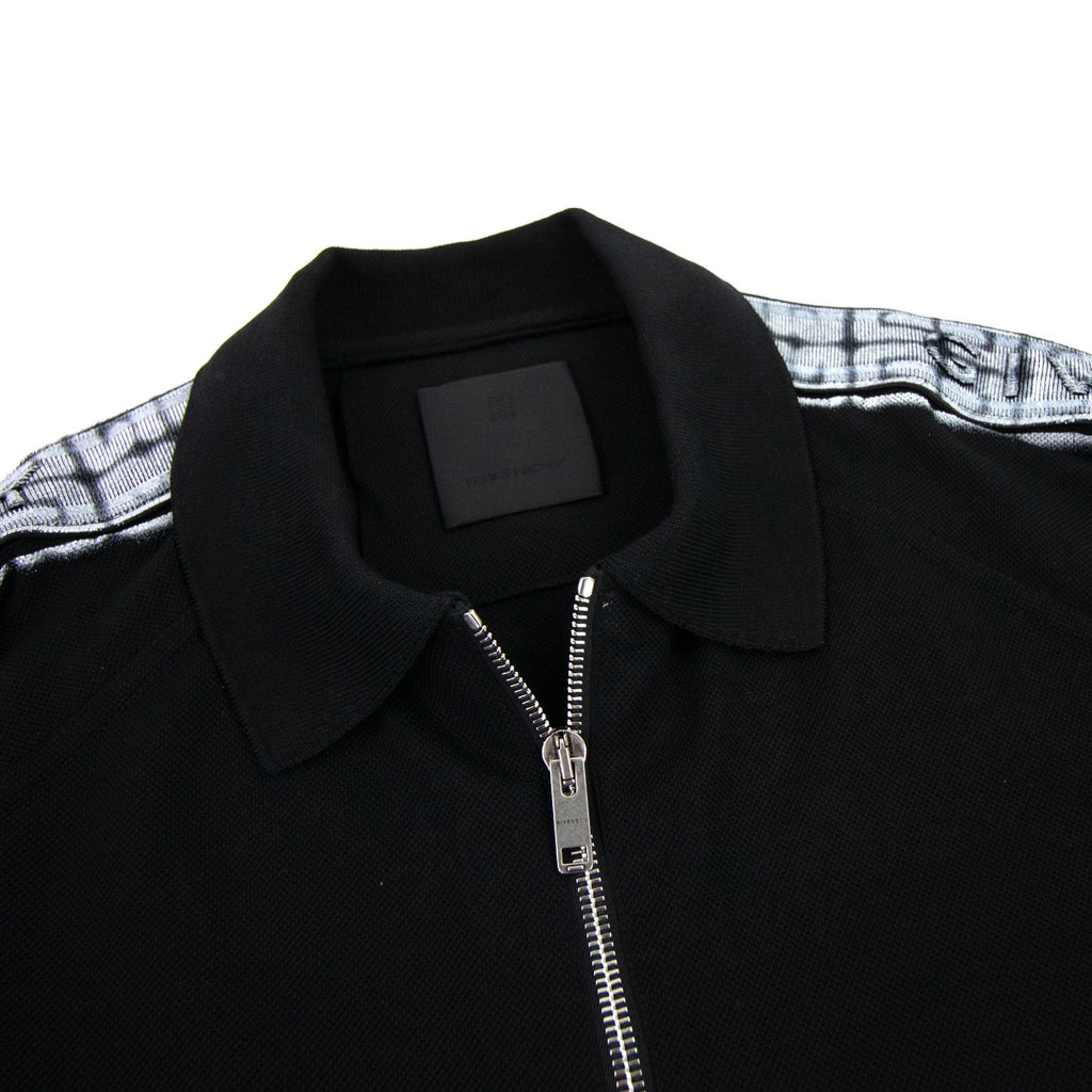 Givenchy 4g Webbing Zipped Polo Black 001