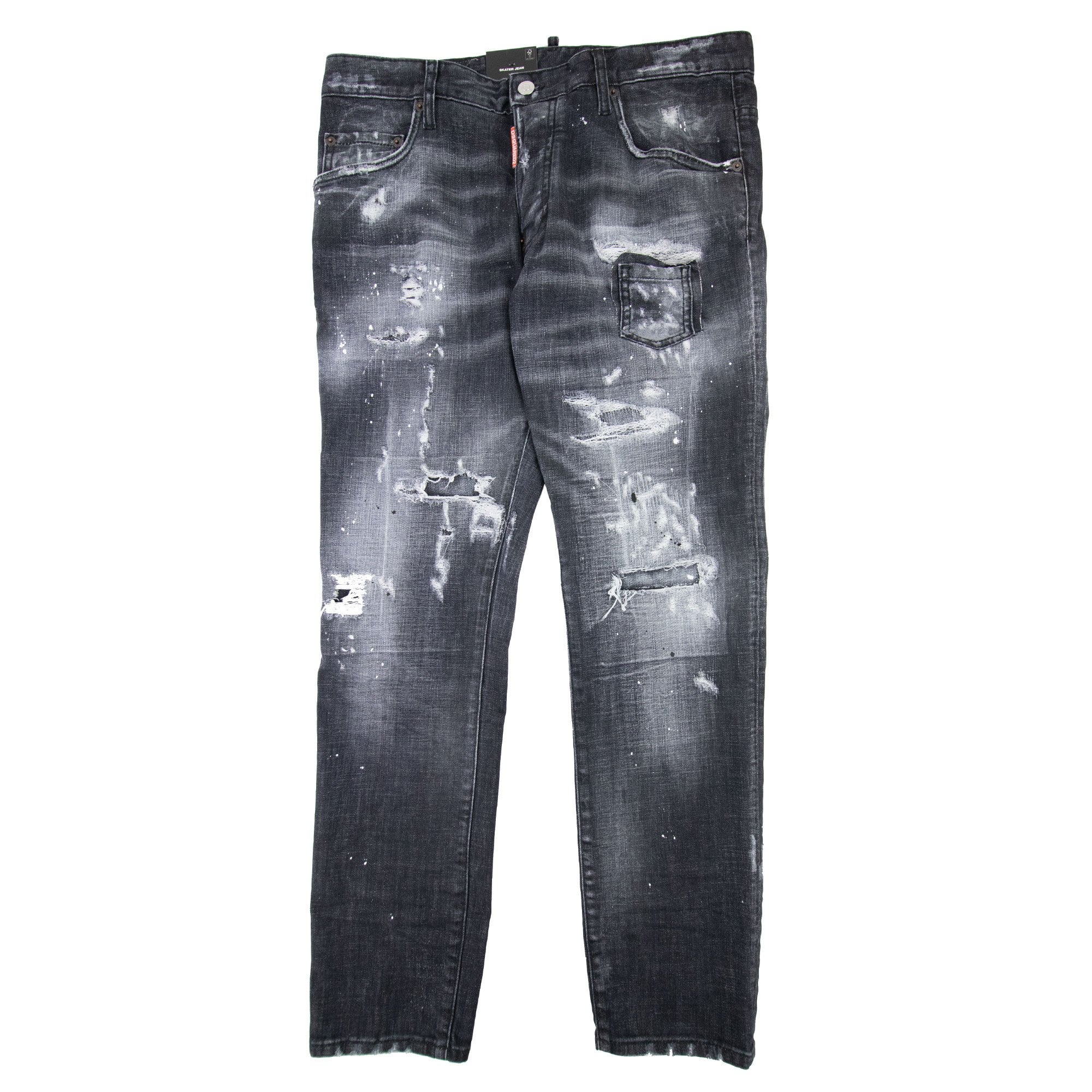 Dsquared2 Black Ripped Wash Skater Jean Black – Onu