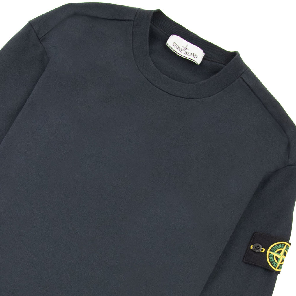 Stone Island Garment Dyed Heavy Cotton Sweater Navy Blue V0020