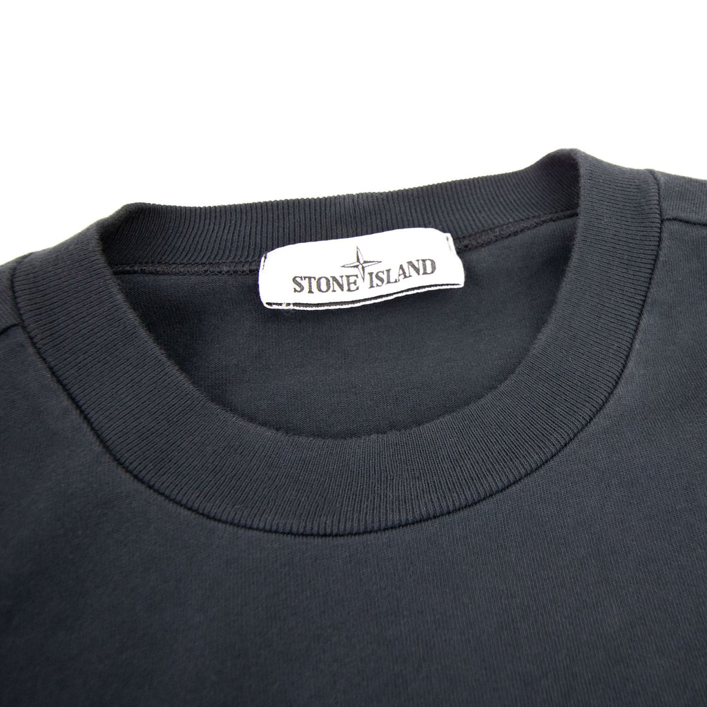 Stone Island Garment Dyed Heavy Cotton Sweater Navy Blue V0020