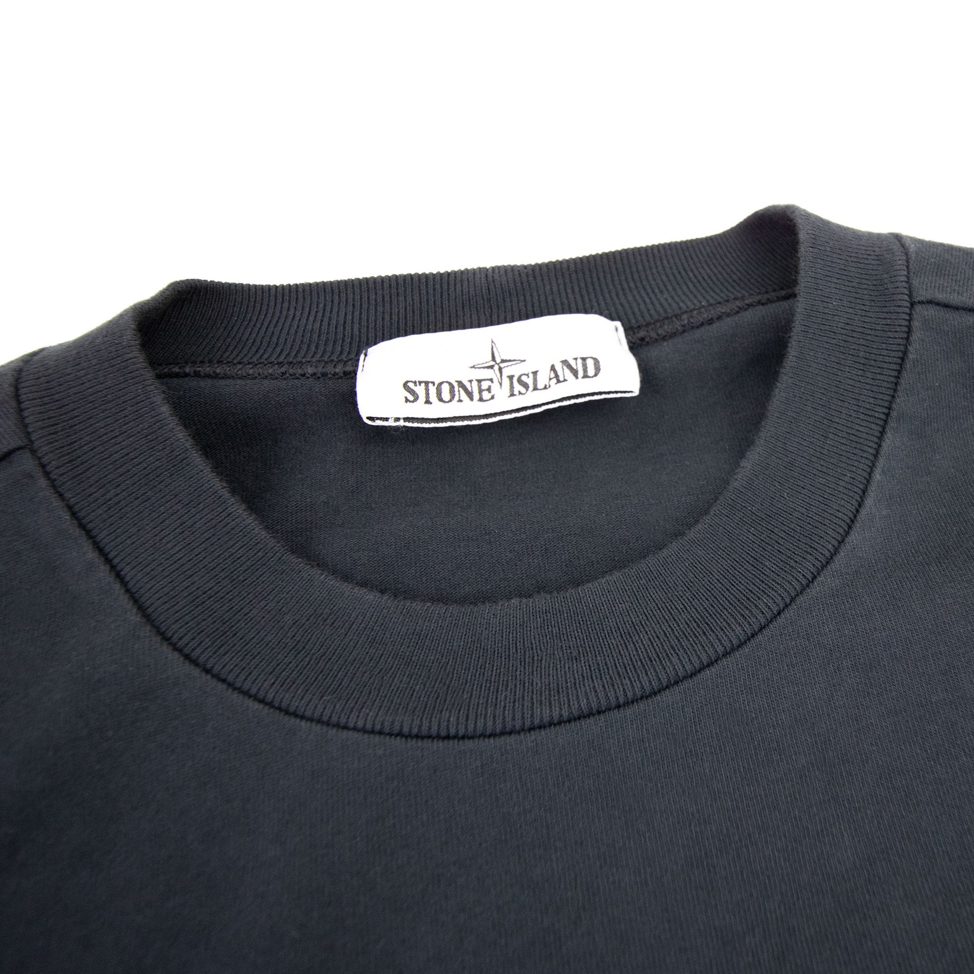 Stone Island Garment Dyed Heavy Cotton Sweater Navy Blue V0020