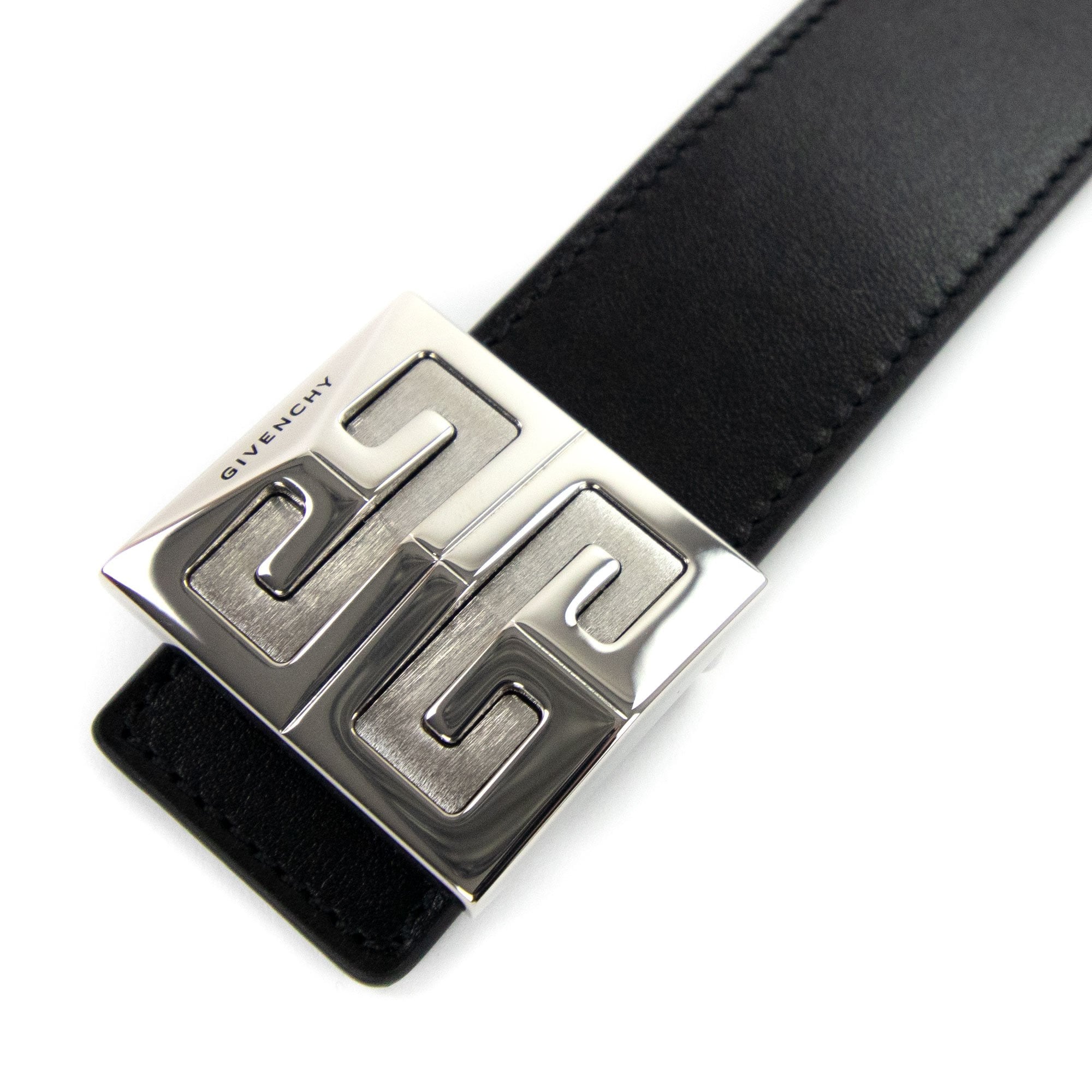 Givenchy 4g Reversible Grained Leather Belt Black/Dark Blue 088