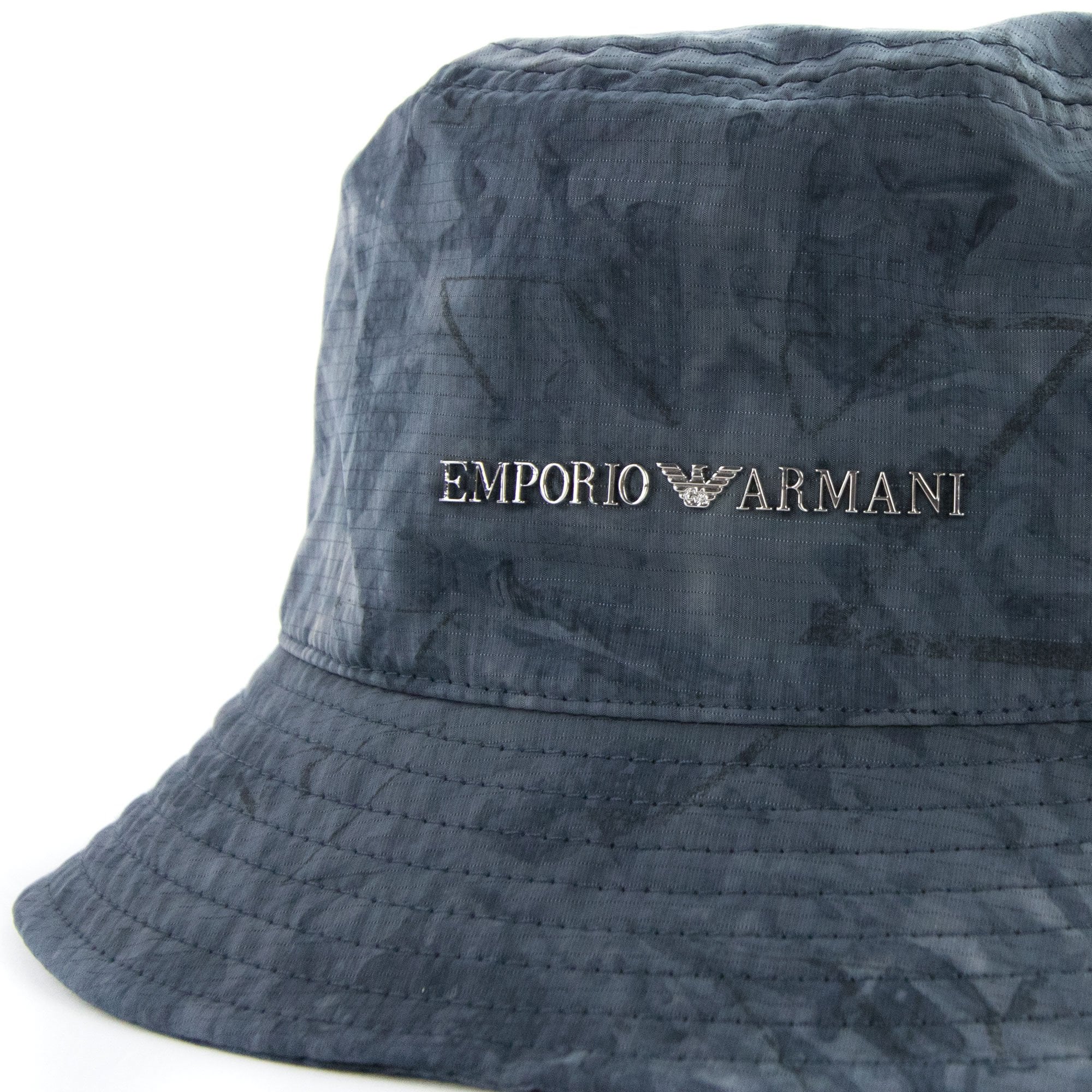 Emporio Armani Gradient Nylon Cloche Hat Grey