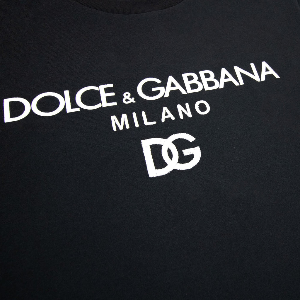 Dolce & Gabbana Cotton T-shirt With Dg Embroidery And Patch Black