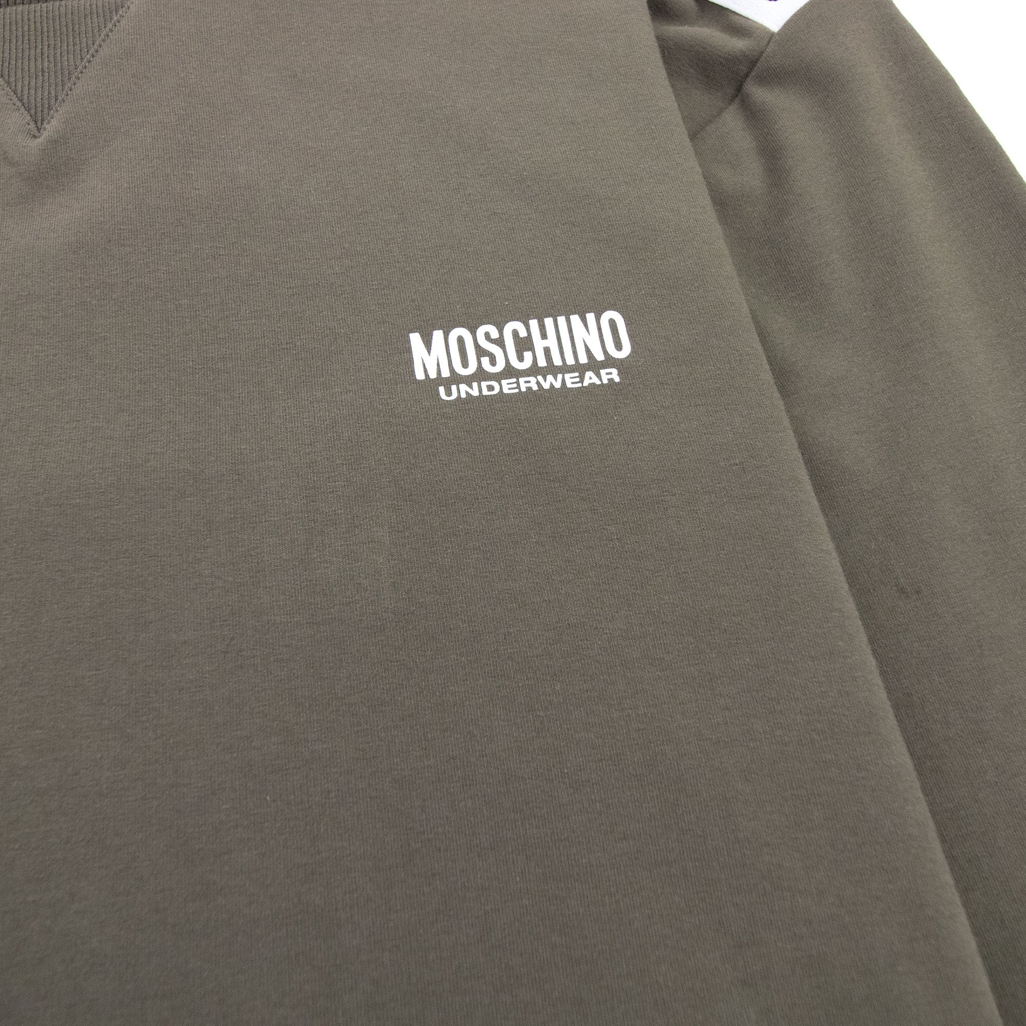 Moschino Underwear Shoulder Tape Crew Neck Sweatshirt Khaki