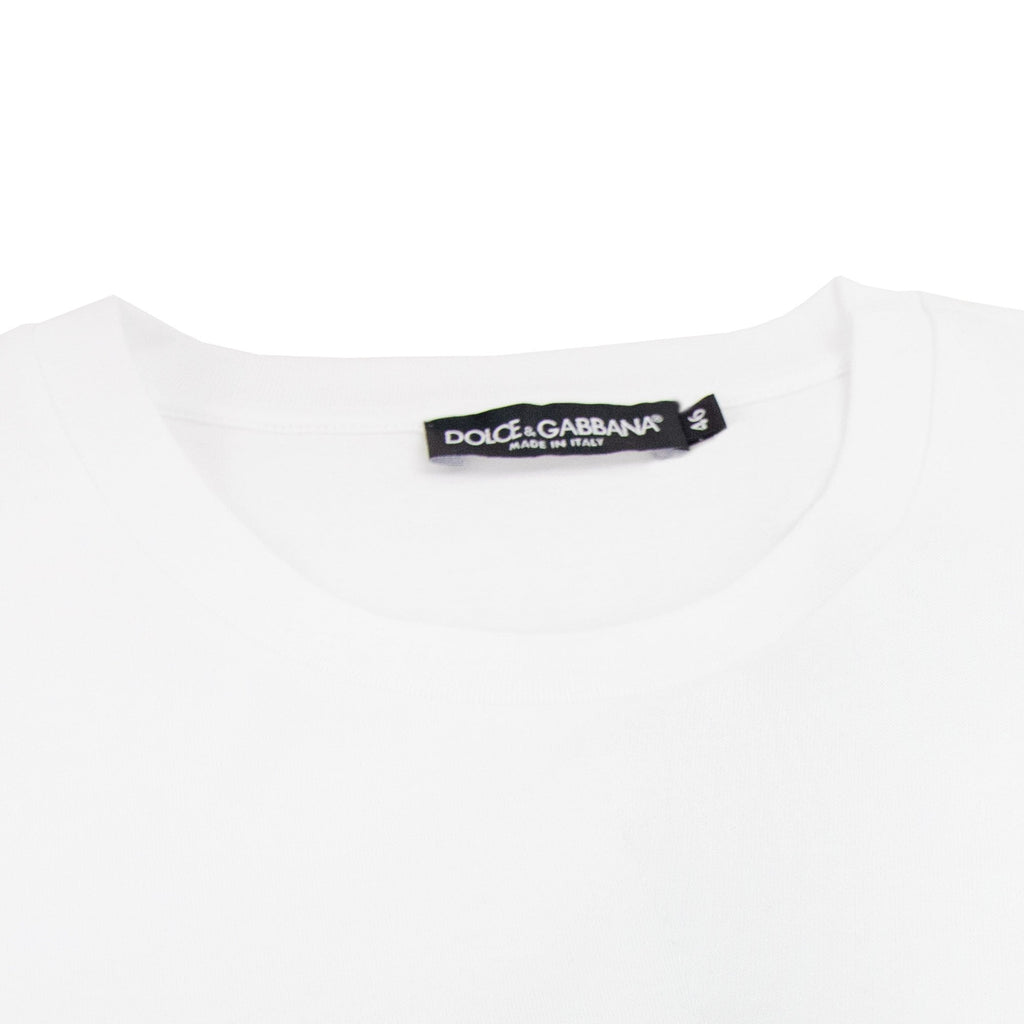 Dolce & Gabbana Cotton T-shirt With Metallic Dg Logo White