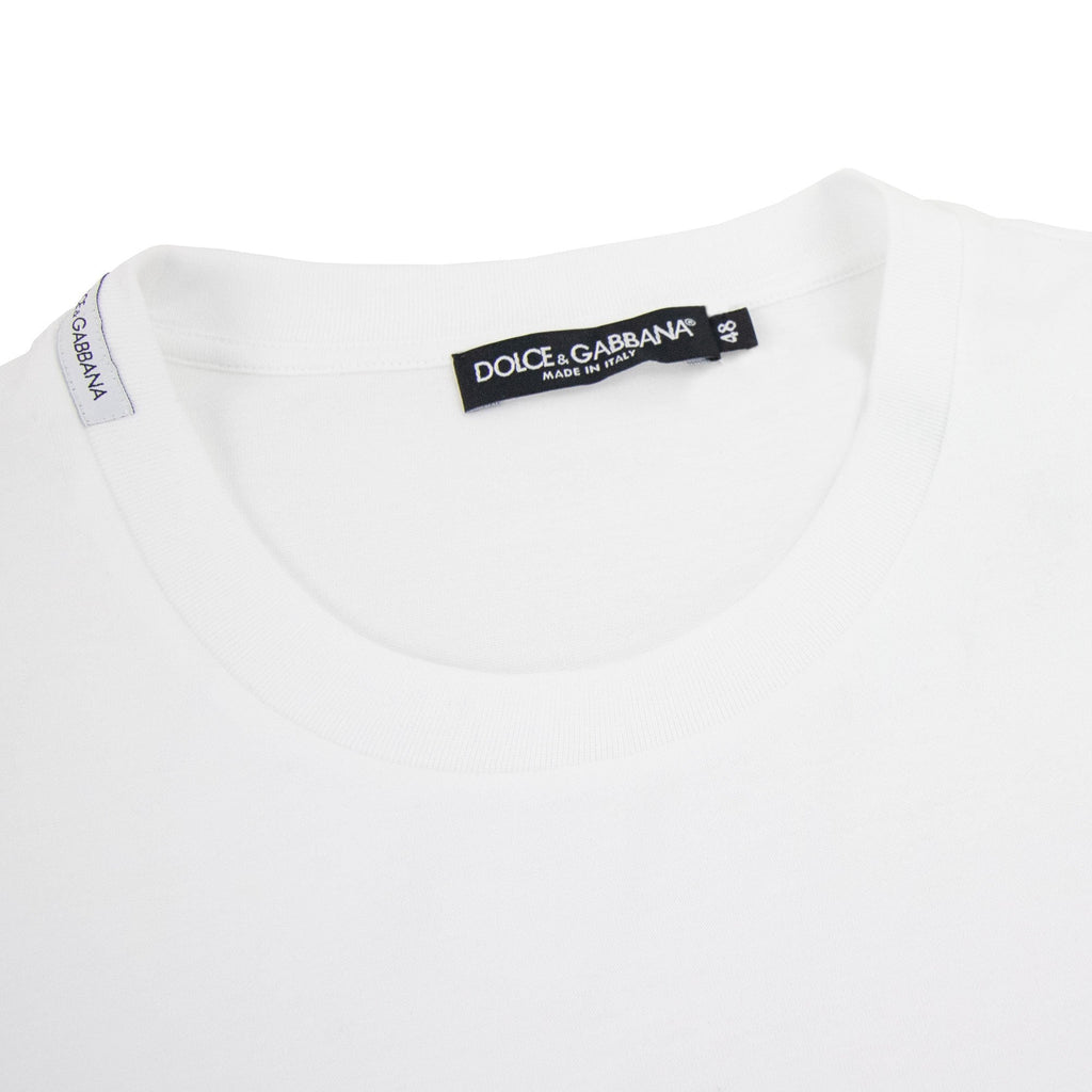 Dolce & Gabbana Cotton T-shirt With Metal Dg Logo White