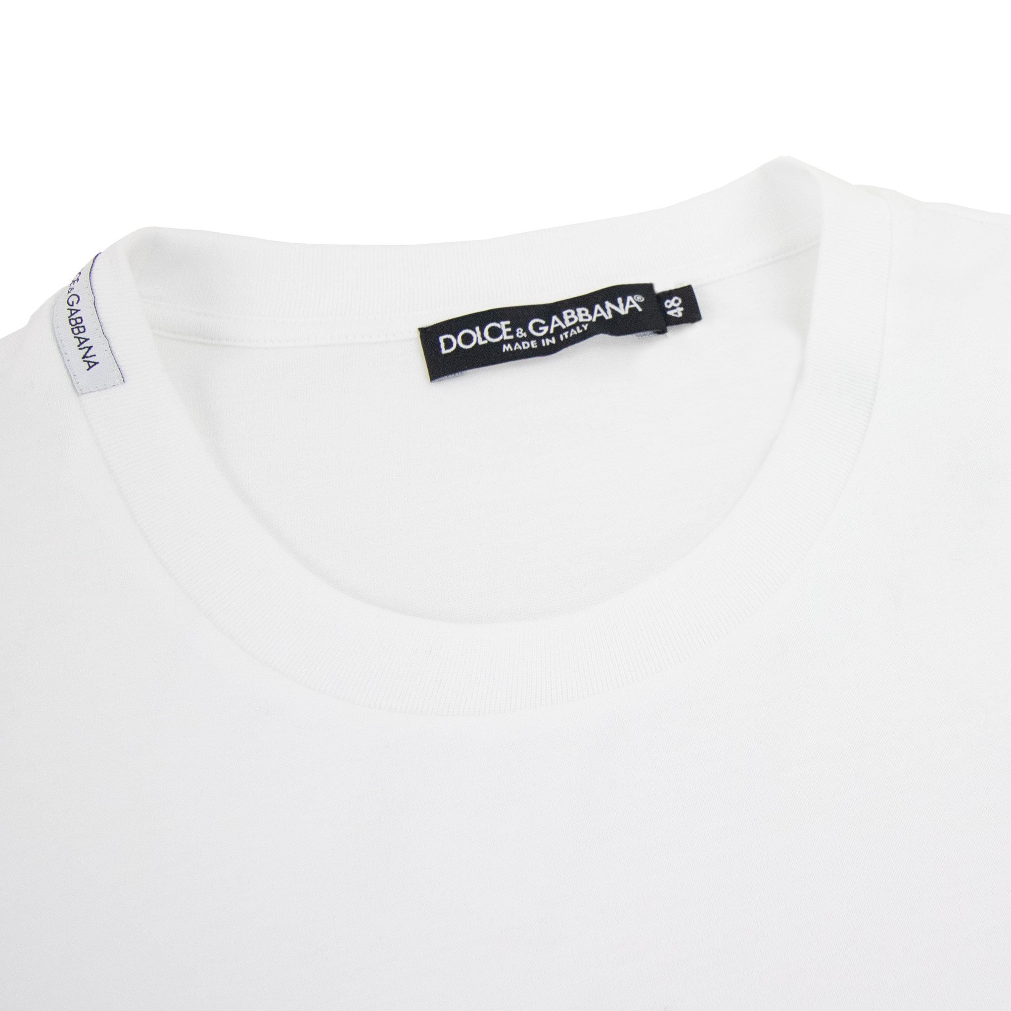 Dolce & Gabbana Cotton T-shirt With Metal Dg Logo White