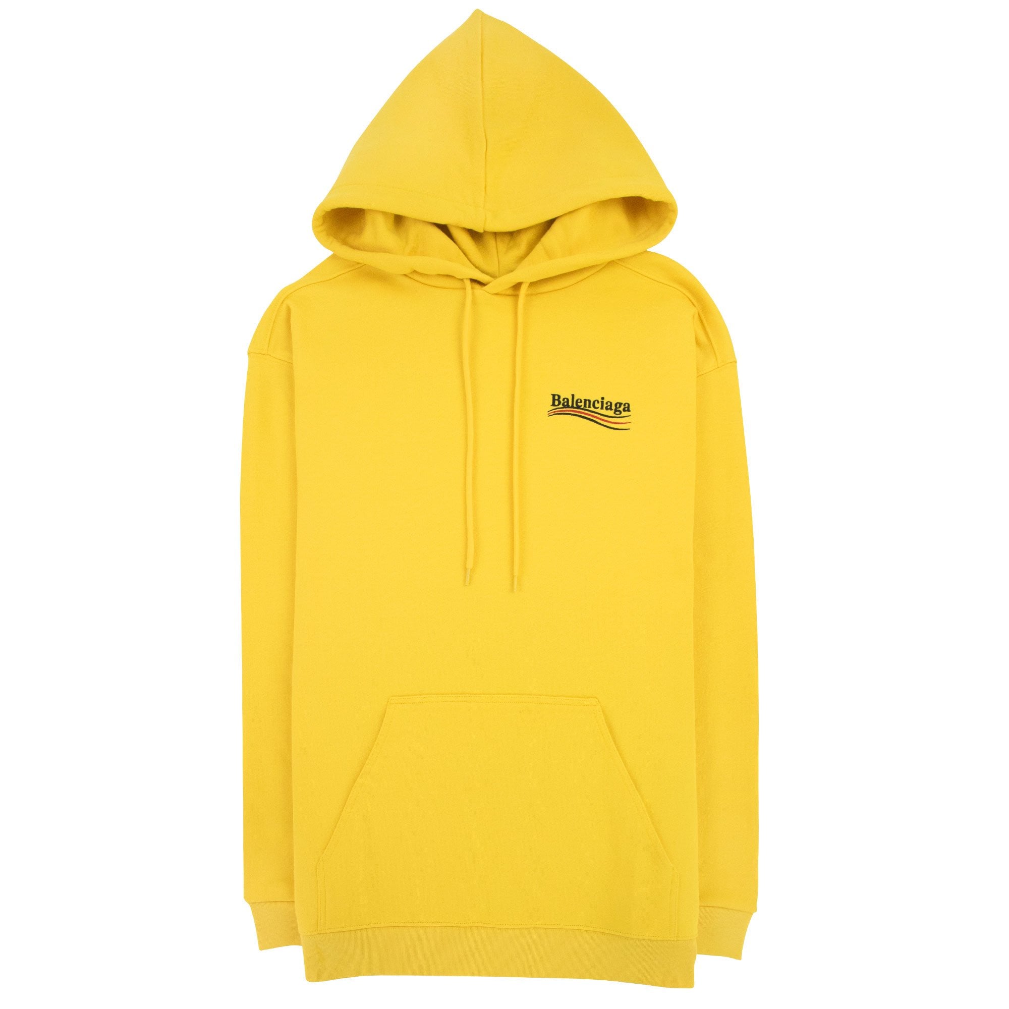 Balenciaga Political Campaign Embroidery Hoodie Yellow