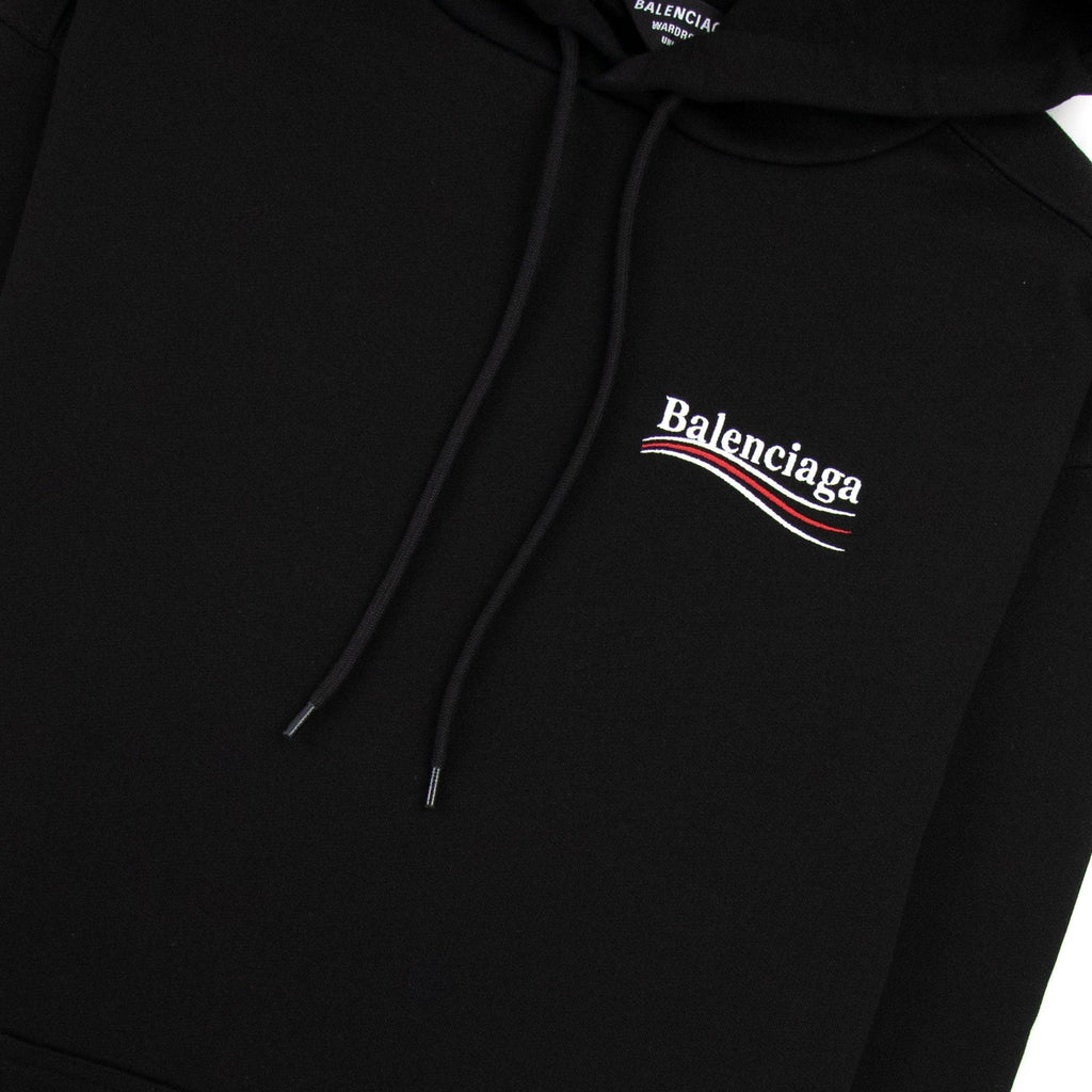 Balenciaga Political Campaign Embroidery Hoodie Black