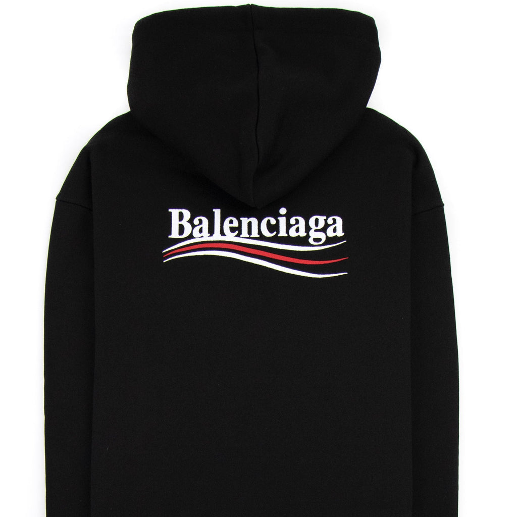 Balenciaga Political Campaign Embroidery Hoodie Black
