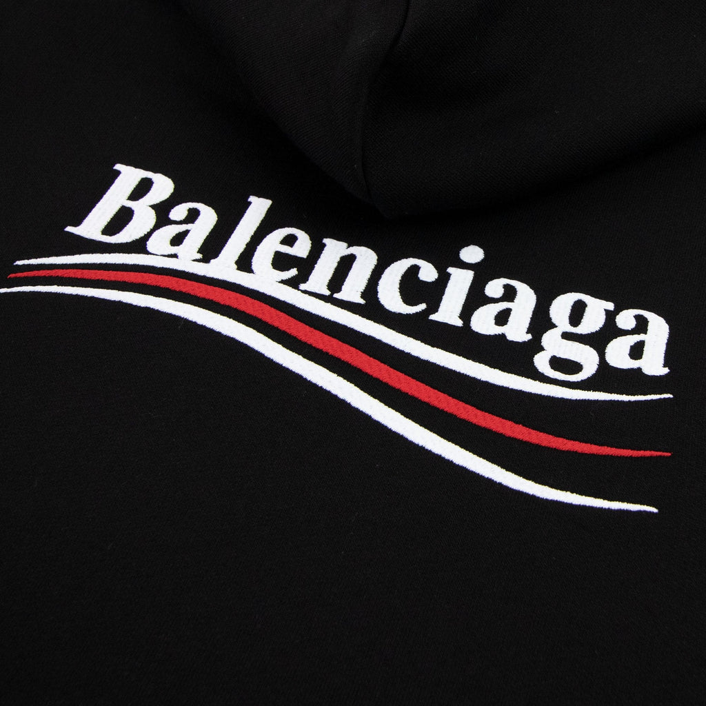 Balenciaga Political Campaign Embroidery Hoodie Black