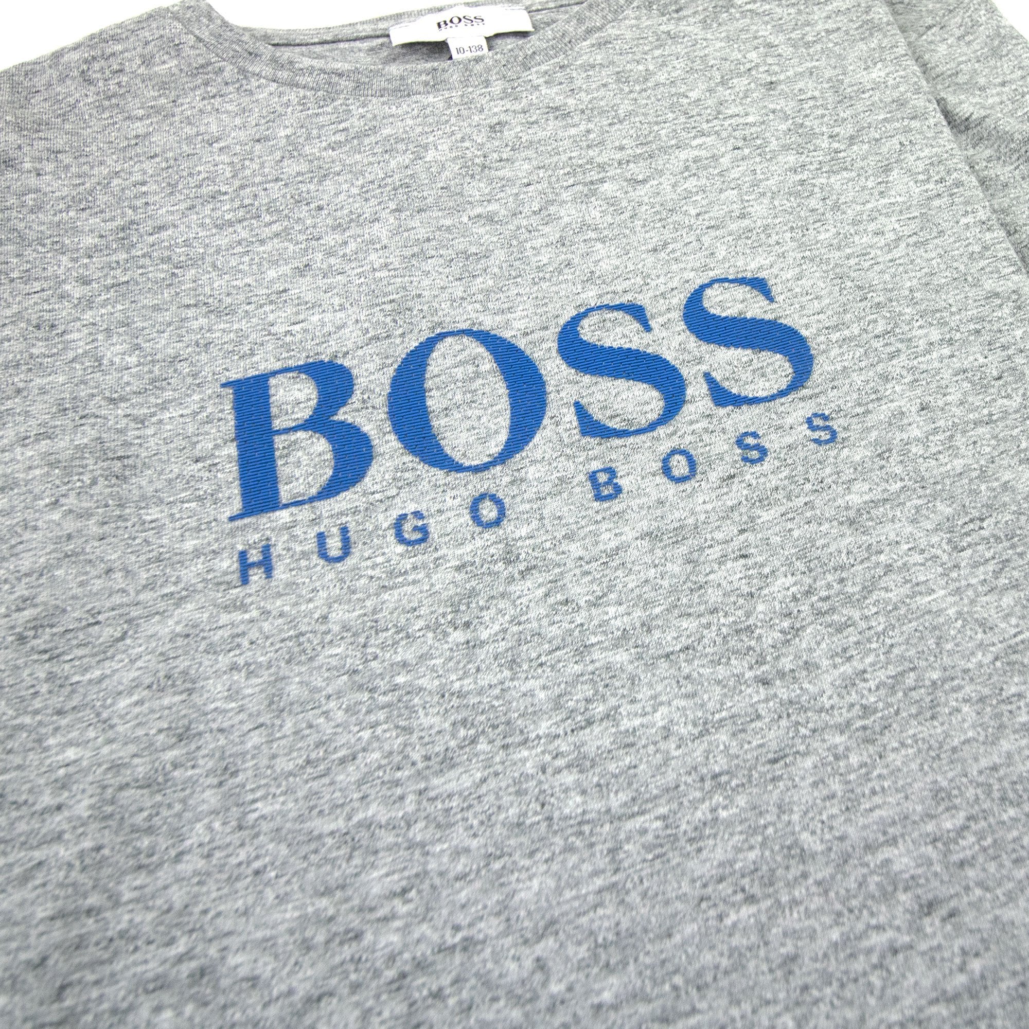 Hugo Boss Kids Ls Top Boss Sign Chest Grey Marl