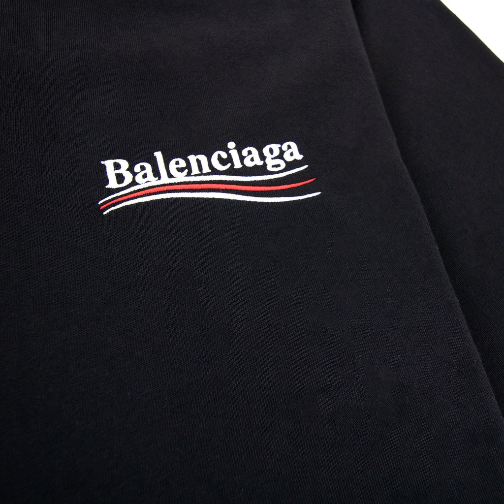 Balenciaga Political Campaign Embroidery T-shirt Black