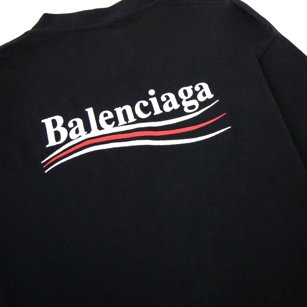 Balenciaga Political Campaign Embroidery T-shirt Black
