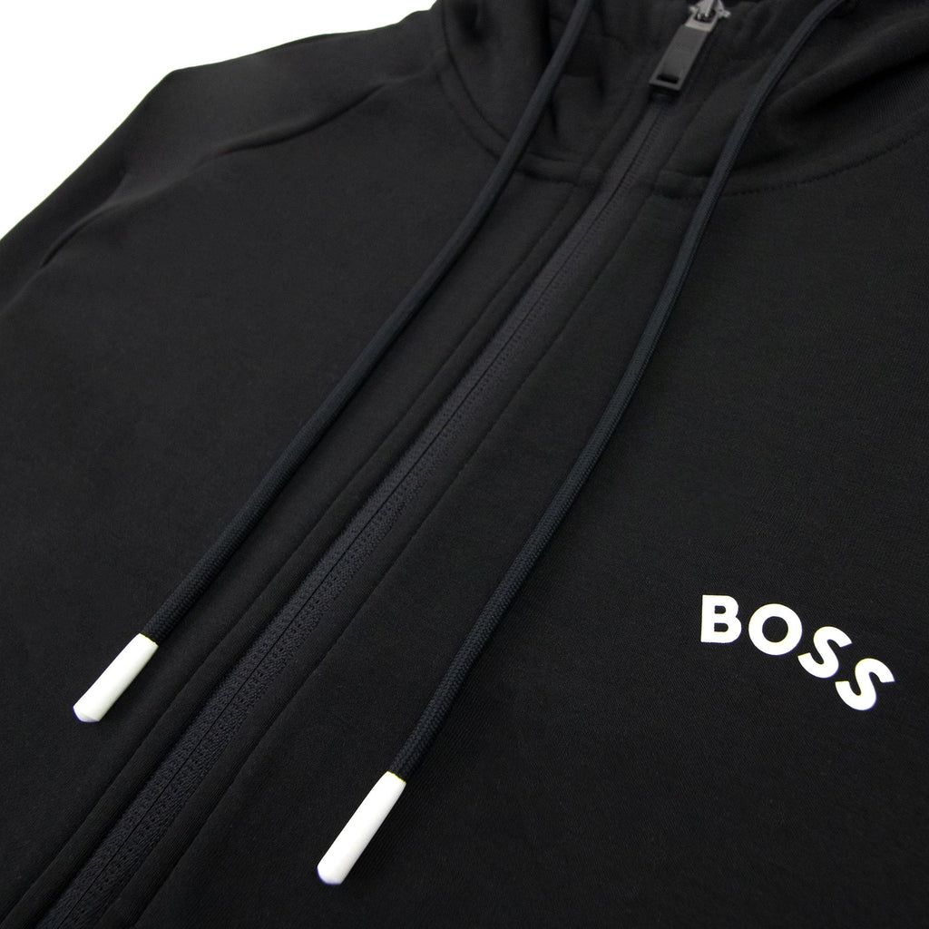 Hugo Boss Saggy 2 Curved Logo Hoody Black