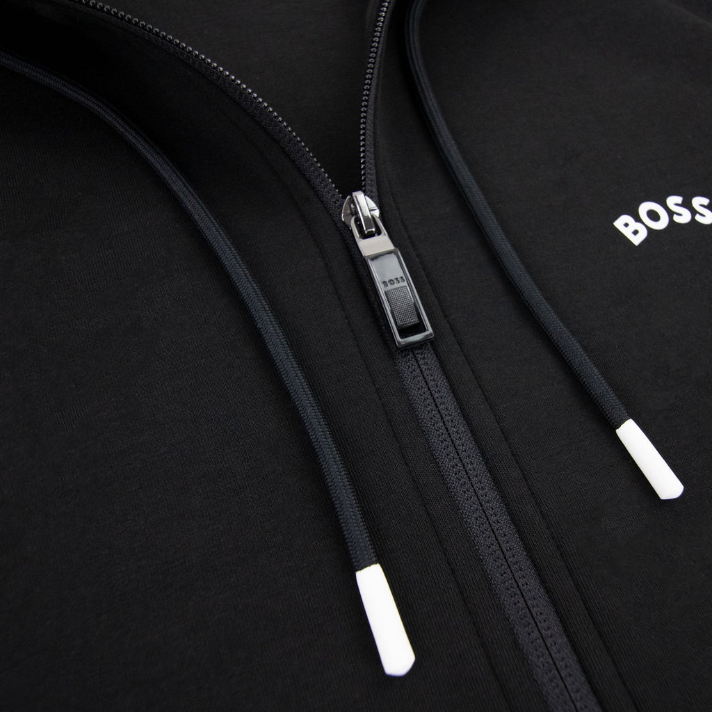 Hugo Boss Saggy 2 Curved Logo Hoody Black