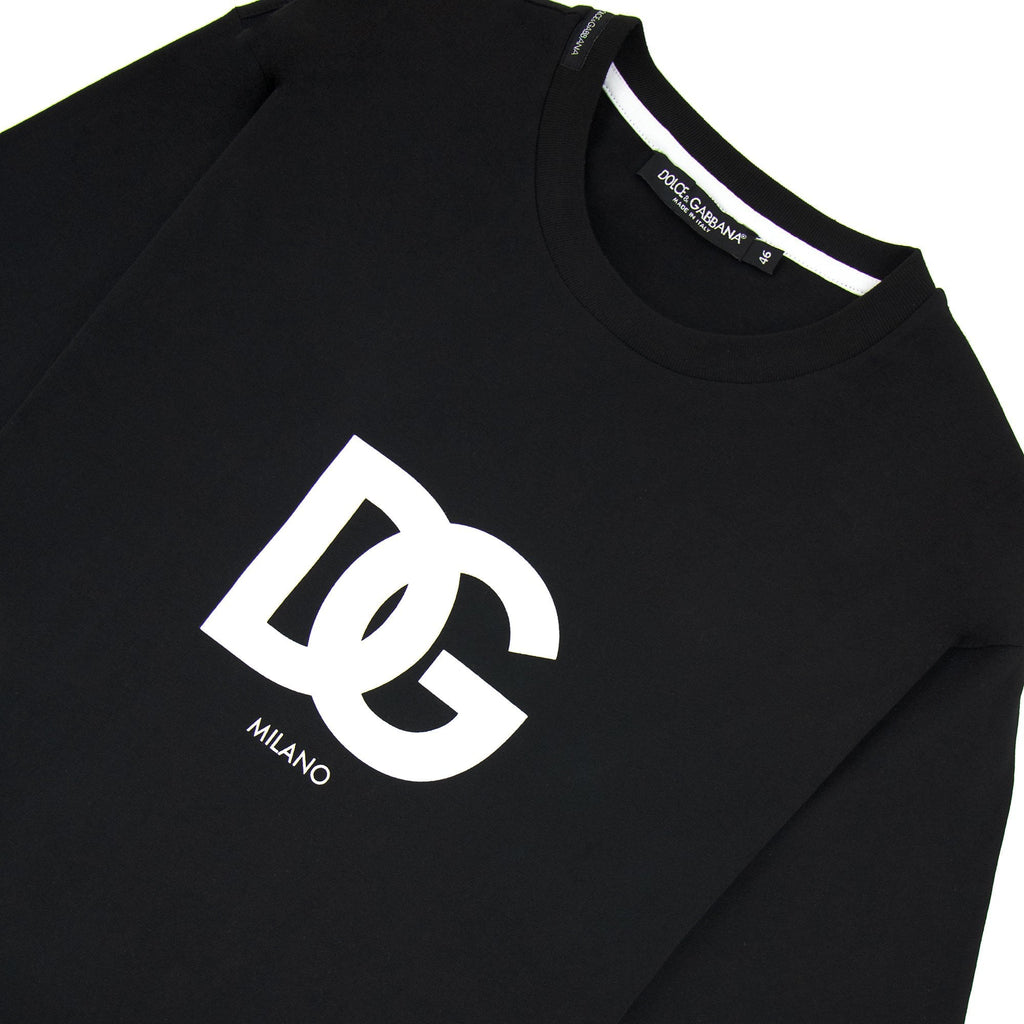 Dolce & Gabbana Cotton T-shirt With Dg Logo Print Black