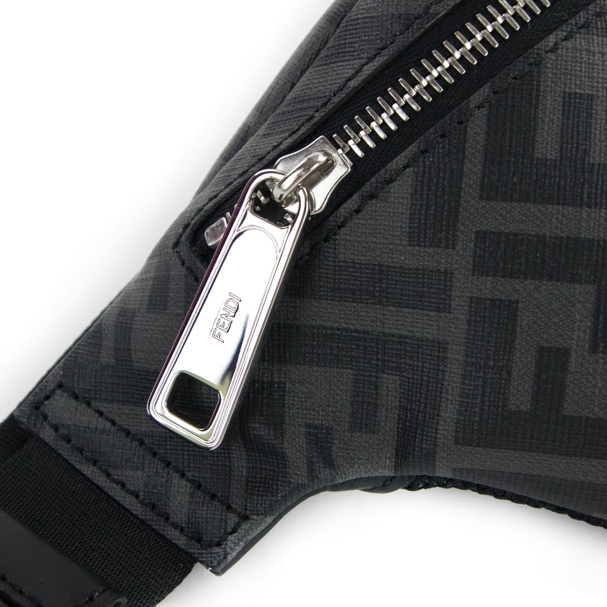 Fendi Ff Logo Fabric Belt Bag Grey