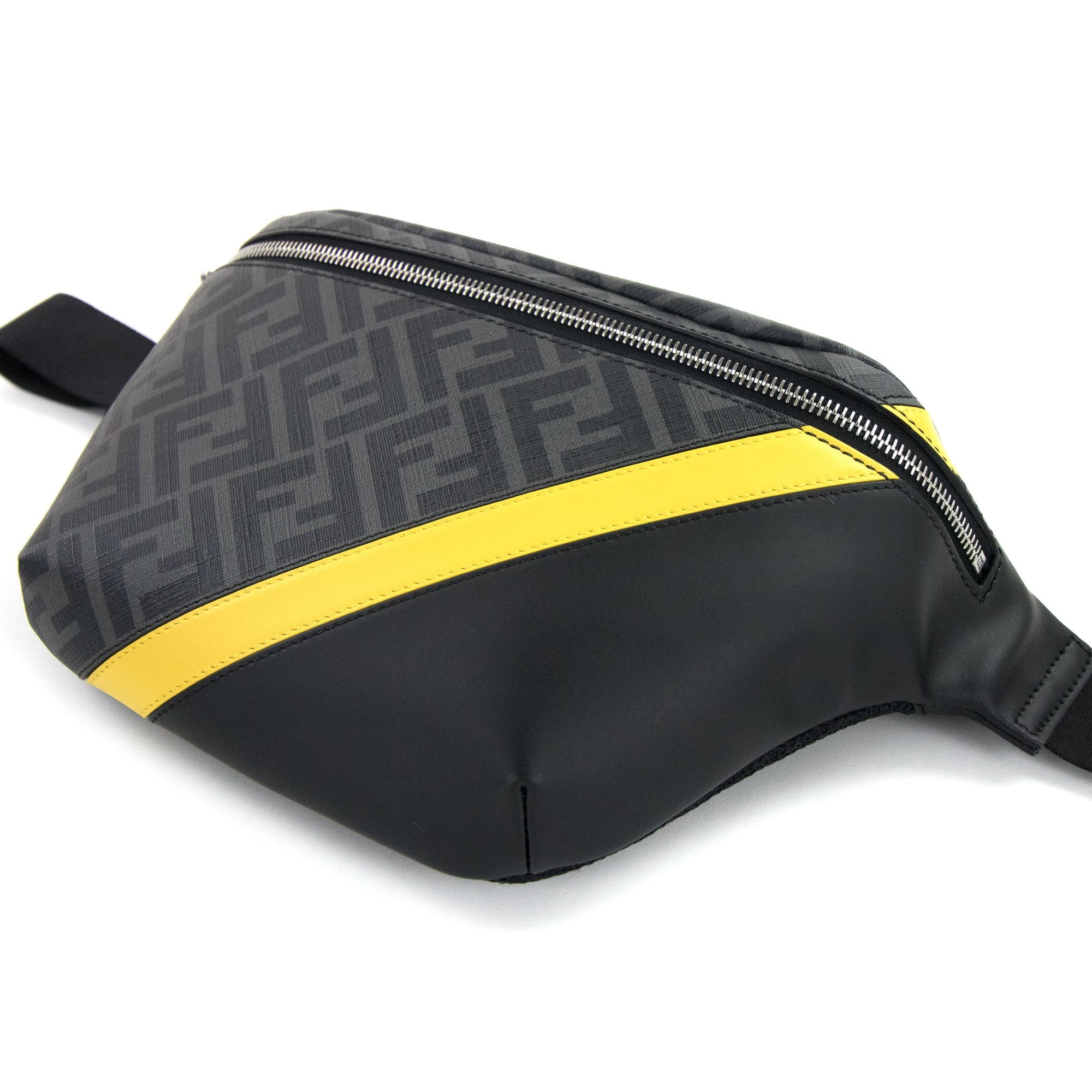 Fendi Ff Logo Fabric Belt Bag Grey