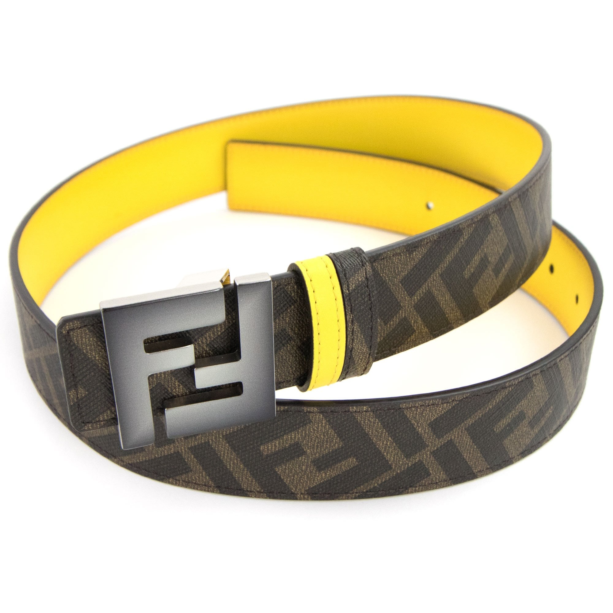Fendi Ff Logo Reversible Belt Yellow | ONU – Onu